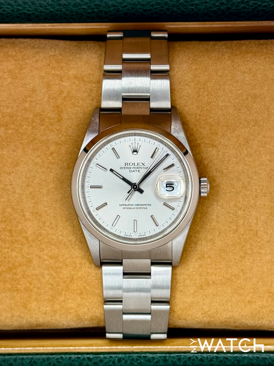 2001 Rolex Oyster Perpetual Date 34mm 15200 Stainless Steel Silver Dial