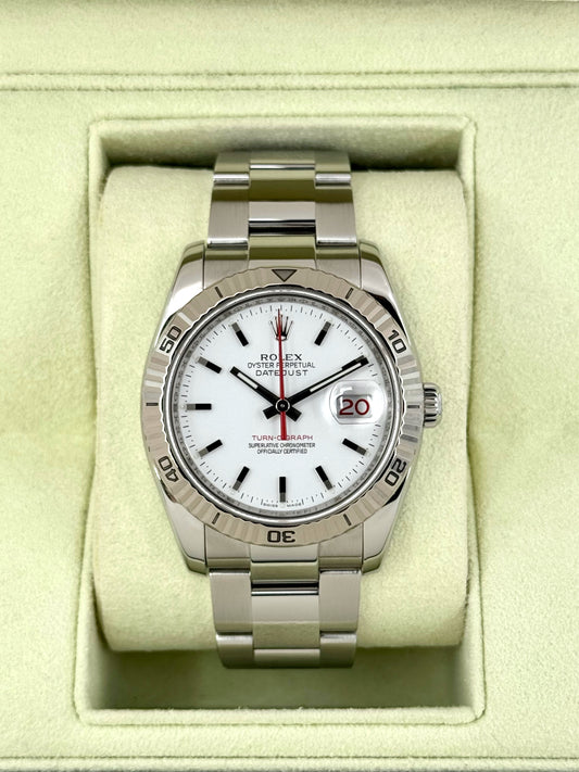 2005 Rolex Datejust Turn-O-Graph 36mm 116264 Oyster White Dial - MyWatchLLC