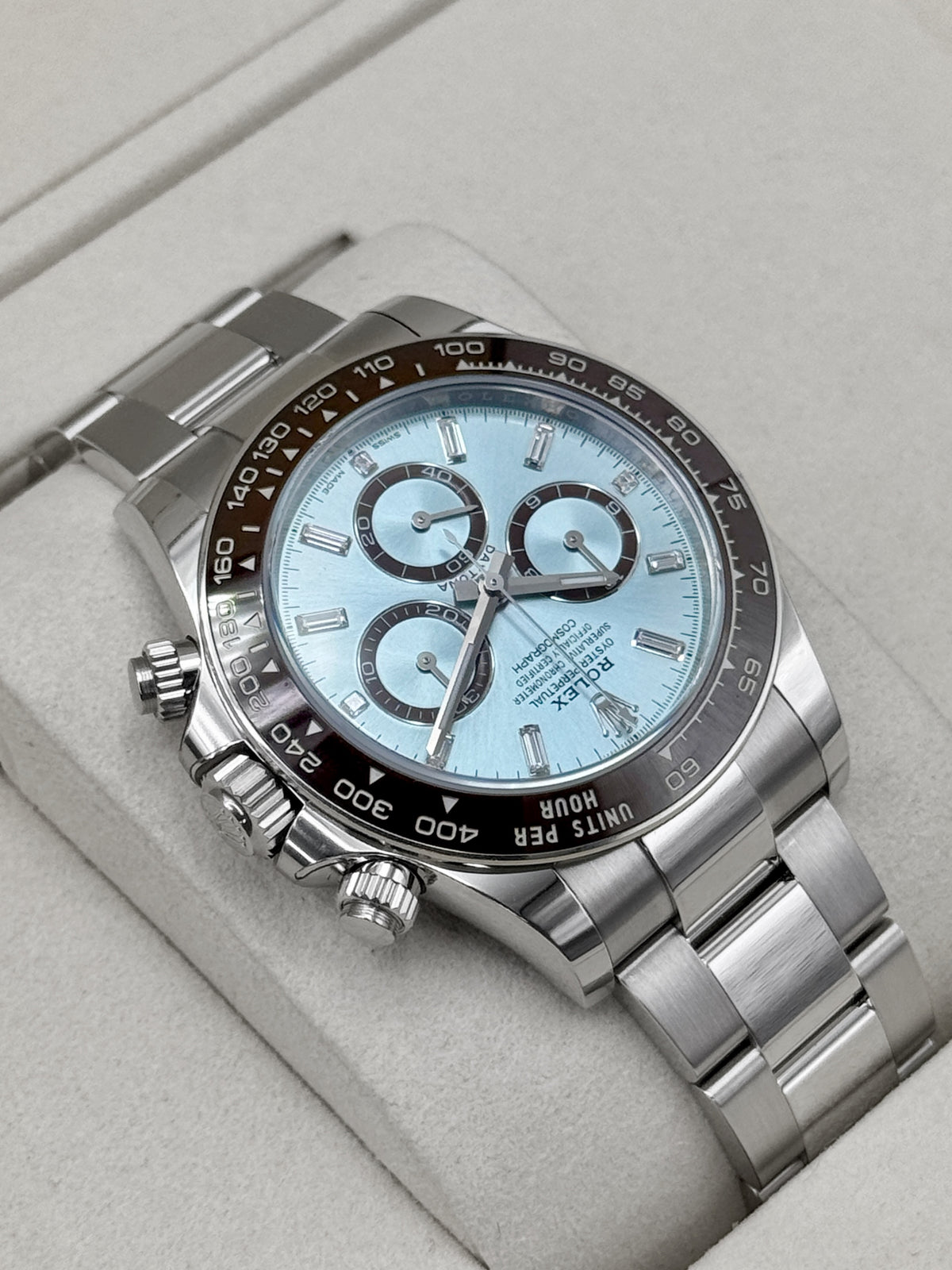 NEW 2026 Rolex Daytona 40mm 126506 Platinum Ice-Blue Diamond Baguette Dial