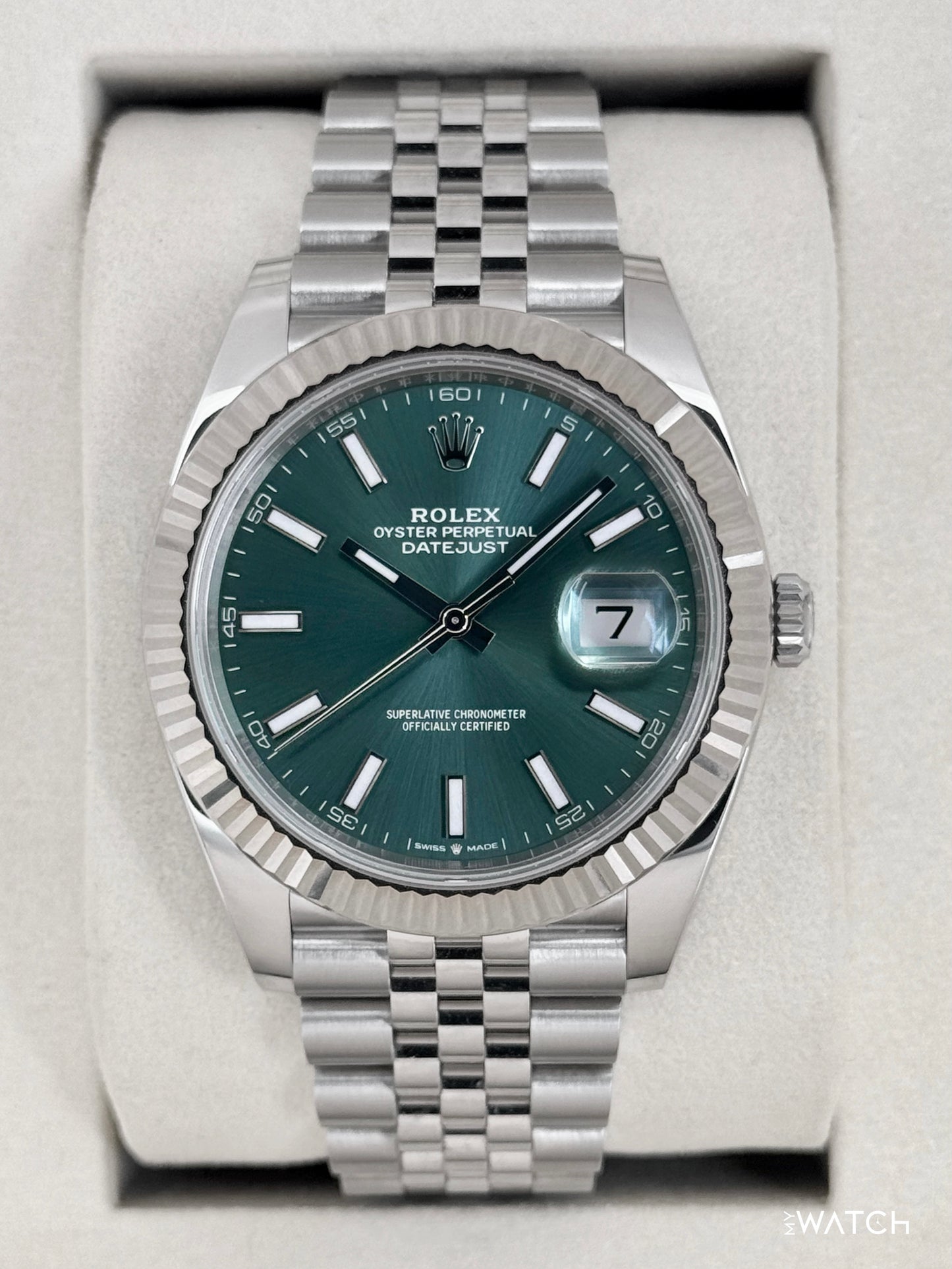 2025 Rolex Datejust 41mm 126334 Jubilee Green Dial - MyWatchLLC