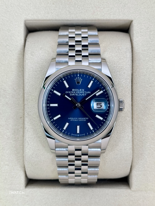 NEW 2026 Rolex Datejust 36mm 126200 Stainless Steel Jubilee Blue Dial - MyWatchLLC
