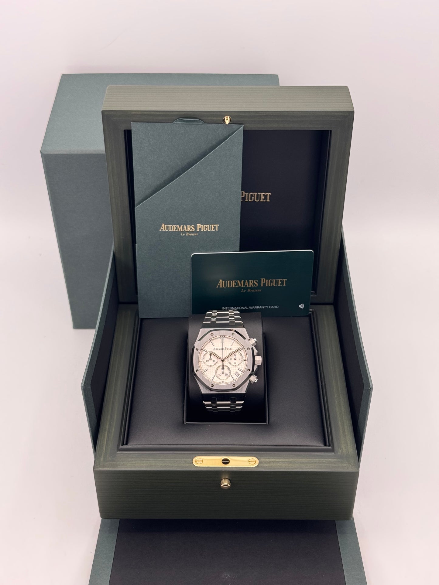 New 2023 Audemars Piguet Royal Oak Chronograph 41mm 26240ST White Dial - MyWatchLLC