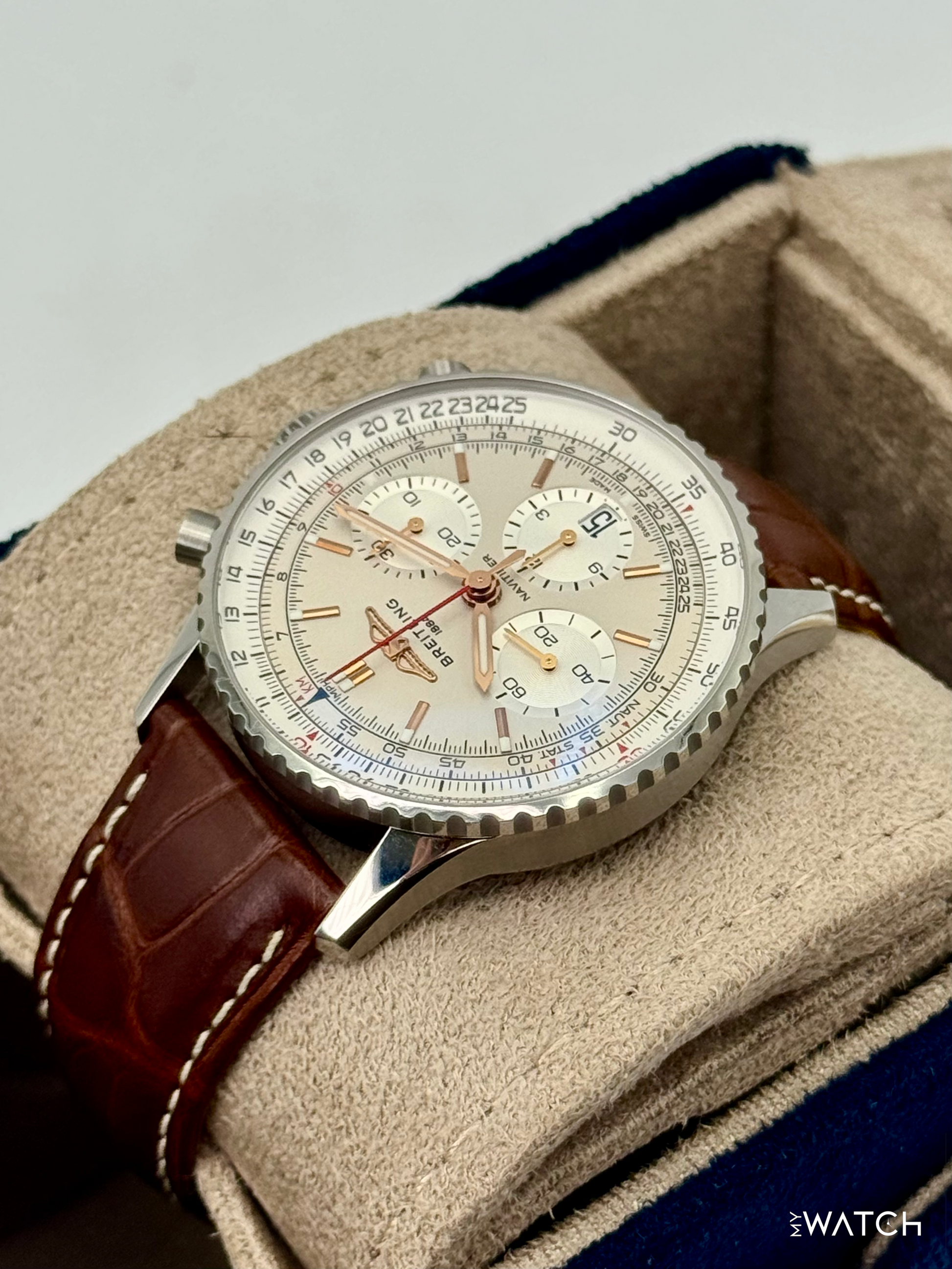 2024 Breitling Navitimer Chronograph B01 41mm AB0139 Stainless Steel Silver Dial - MyWatchLLC