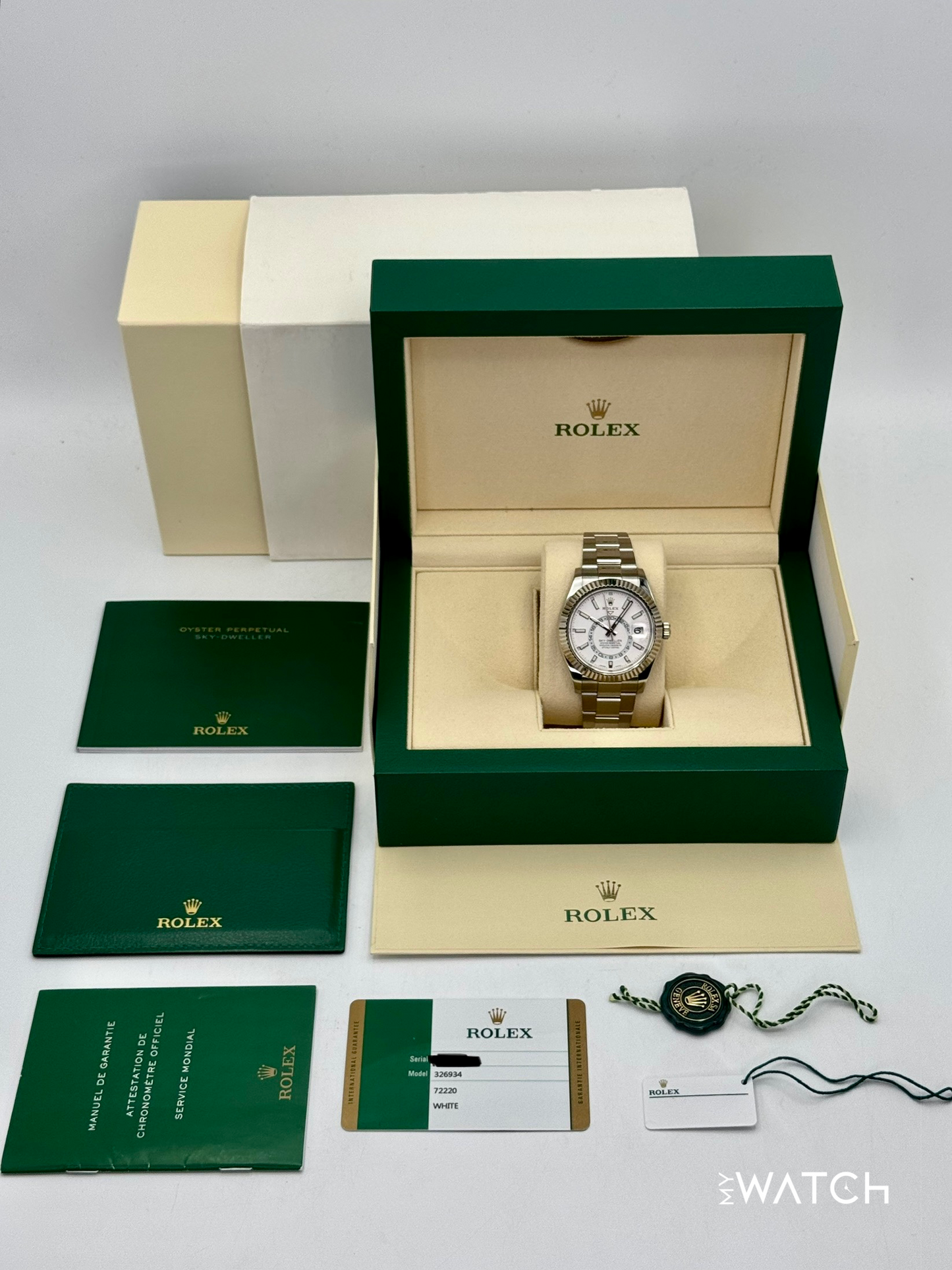 2018 Rolex Sky-Dweller 42mm 326934 Stainless Steel Oyster White Dial