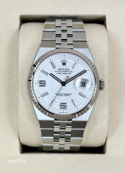 NEW 2025 Rolex Land-Dweller 40mm 127334 Stainless Steel Jubilee White Dial