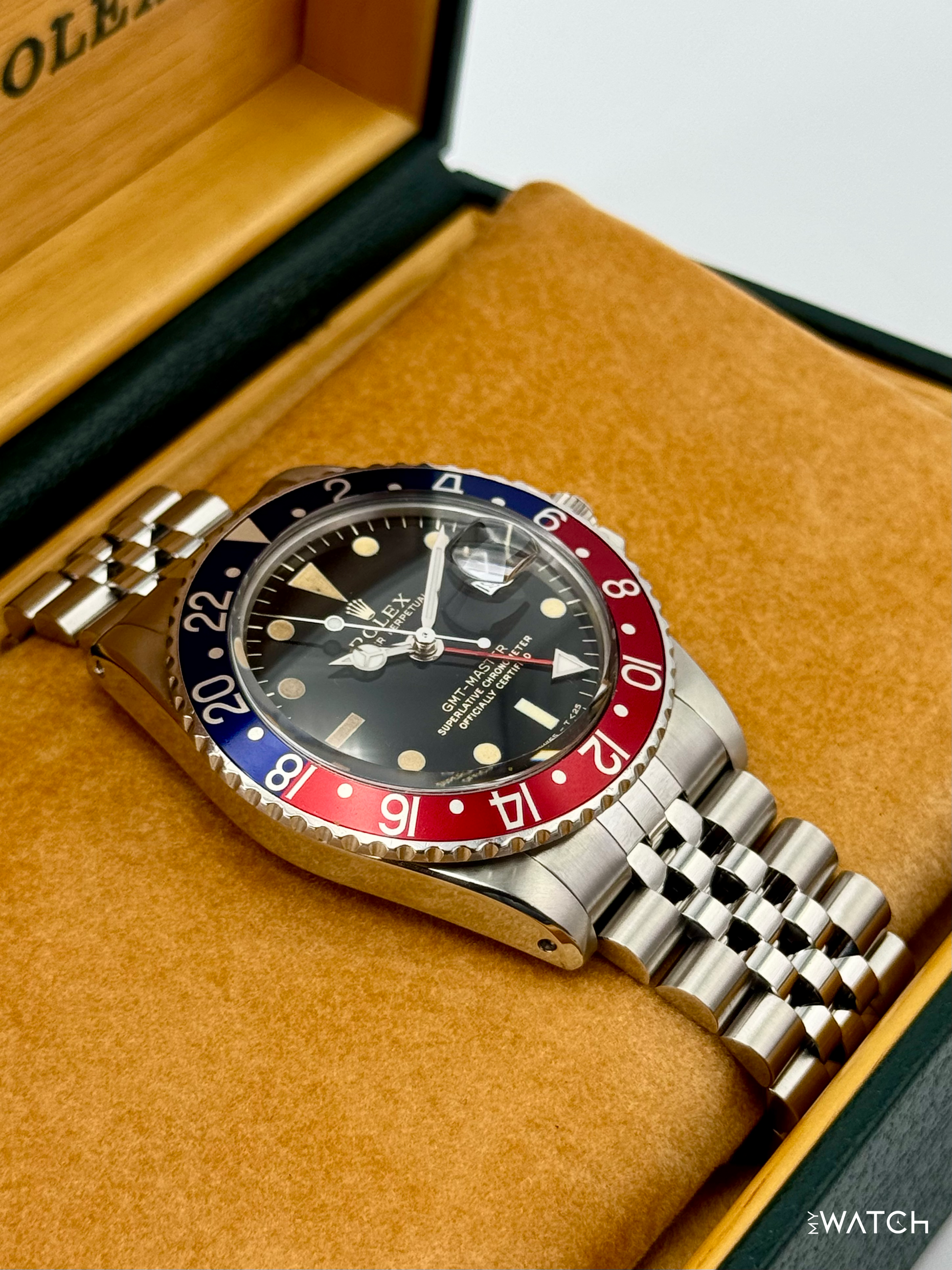1966 Rolex GMT-Master "Pepsi" 40mm 1675 Stainless Steel Jubilee Black Dial - MyWatchLLC