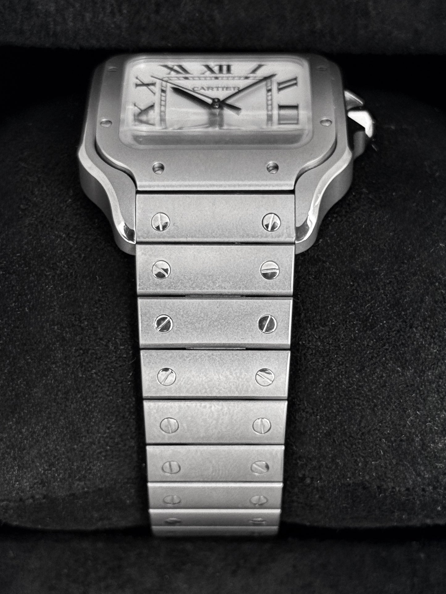 2025 Cartier Santos De Cartier 39.8mm WSSA0089 Titanium White Dial