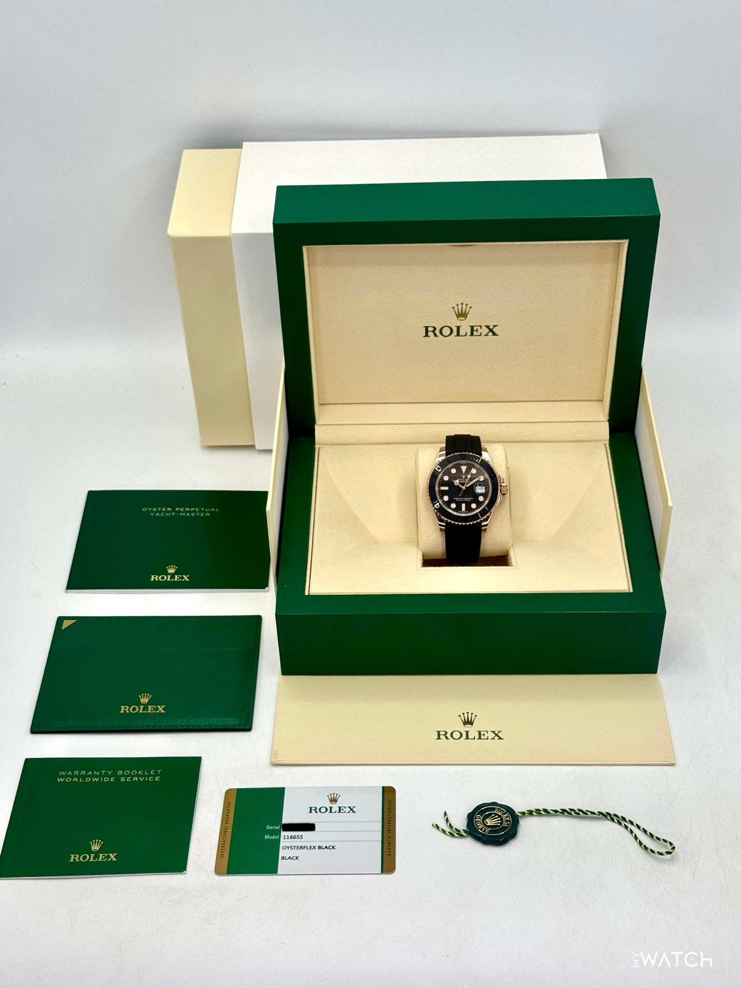 2019 Rolex Yacht-Master 40mm 116655 Rose Gold Oysterflex Black Dial - MyWatchLLC