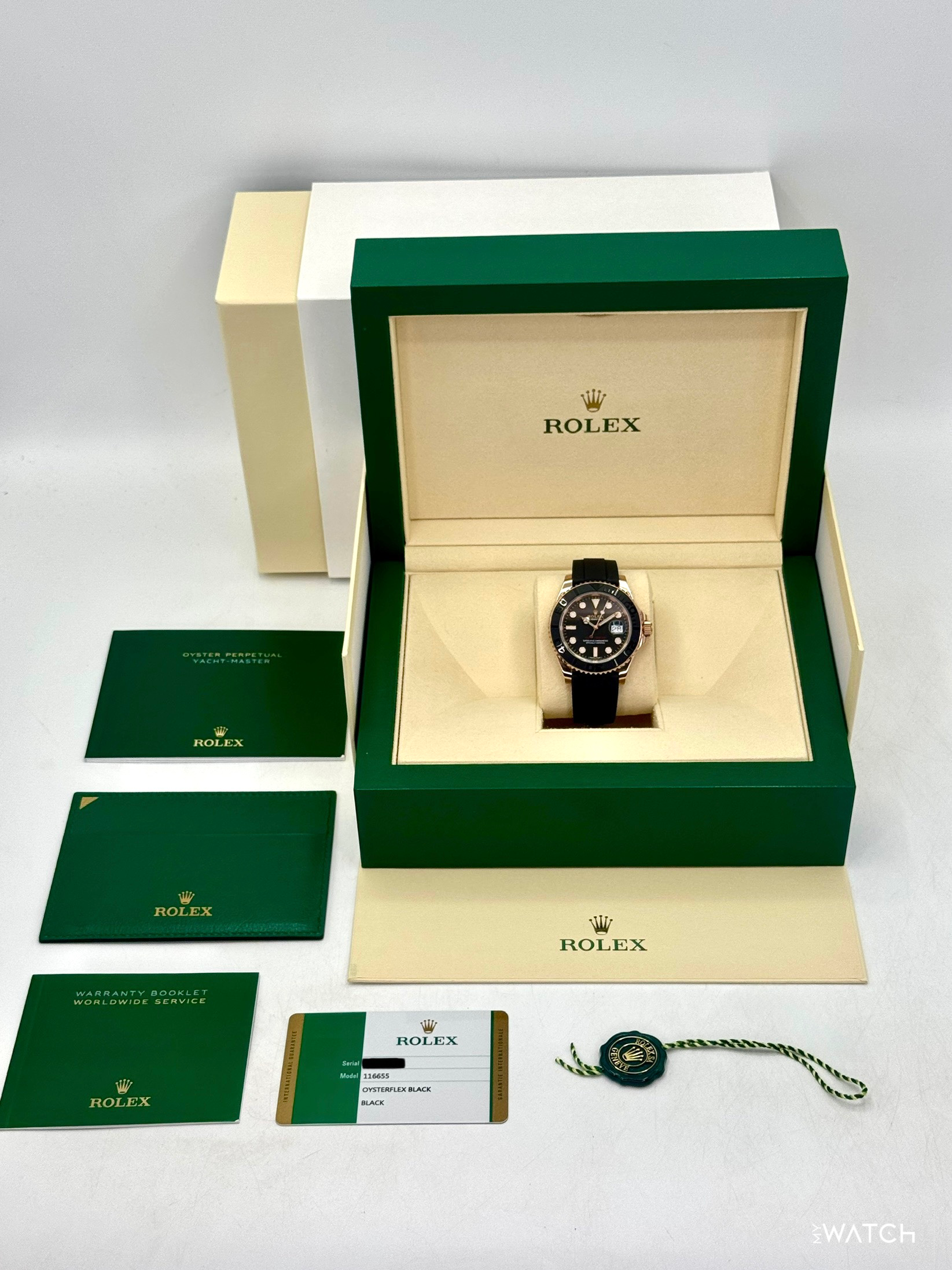 2019 Rolex Yacht-Master 40mm 116655 Rose Gold Oysterflex Black Dial - MyWatchLLC