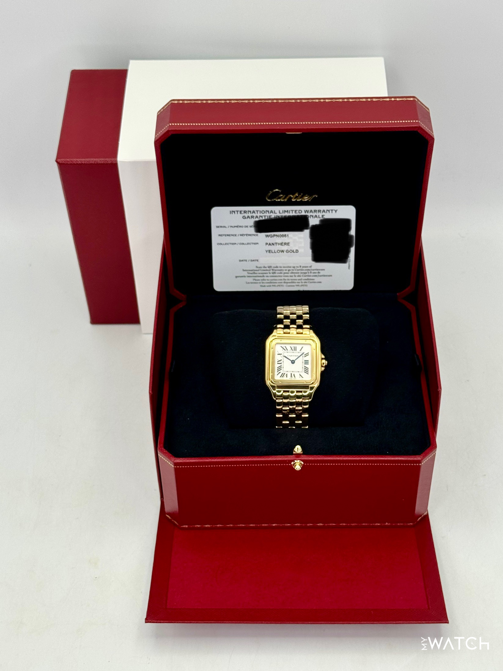 2025 Cartier Panthere De Cartier 31mm WGPN0051 Yellow Gold Silver Dial - MyWatchLLC