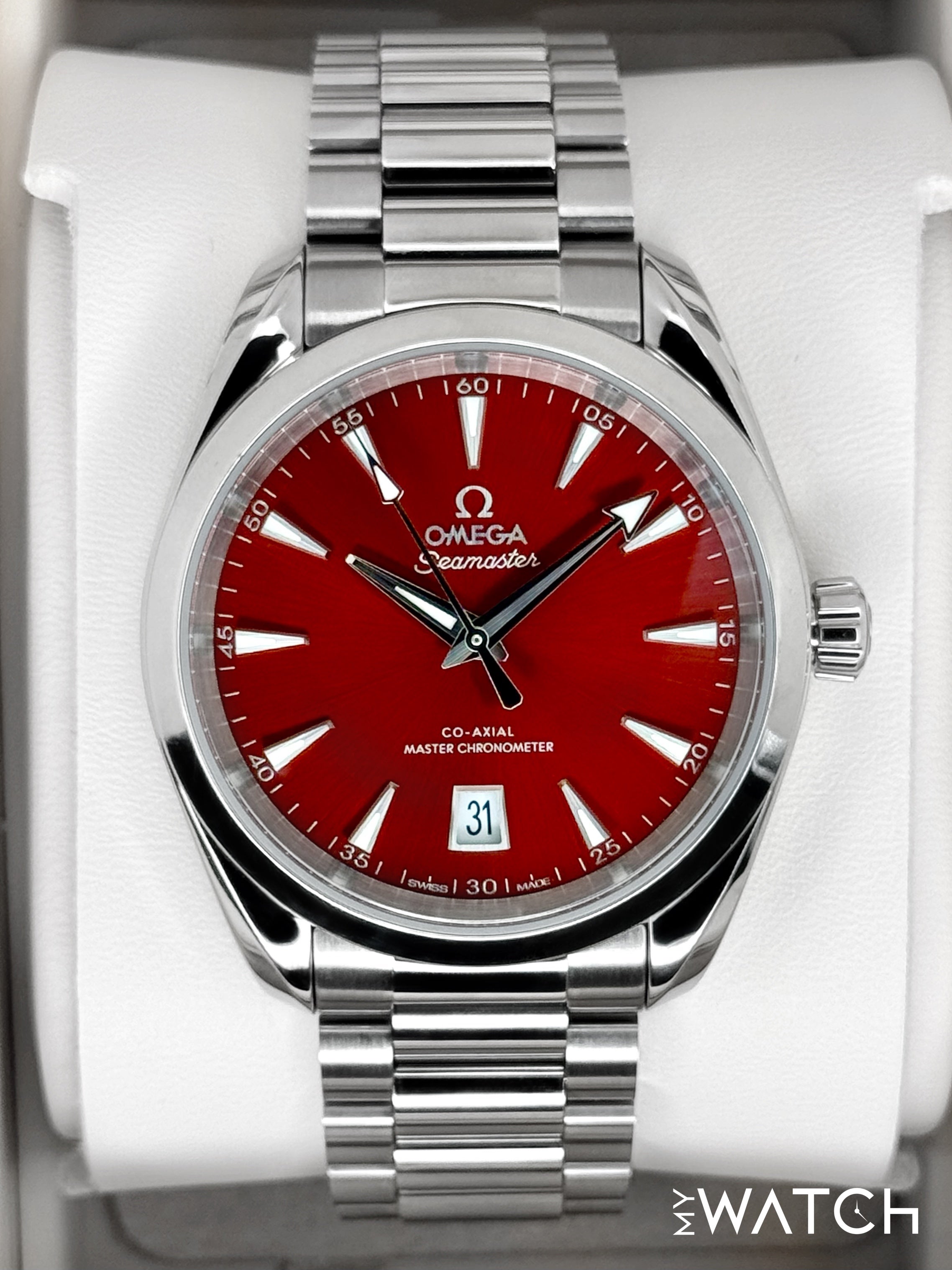 【2025年購入】OMEGA アクアテラ38mm 2025 Omega Seamaster Aqua Terra 38mm 220.10.38.20.13.003 Red Dial