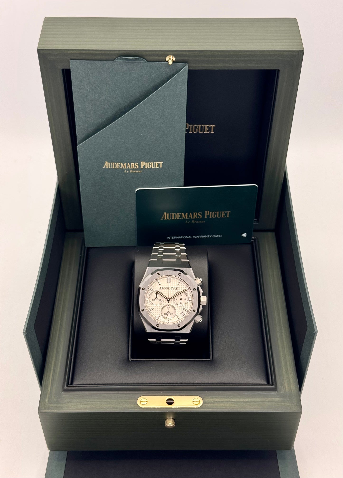 New 2023 Audemars Piguet Royal Oak Chronograph 41mm 26240ST White Dial - MyWatchLLC