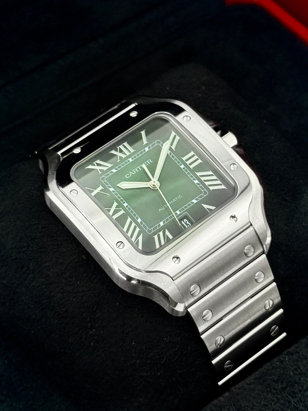 NEW 2026 Cartier Santos De Cartier 39mm WSSA0062 Stainless Steel Green Dial