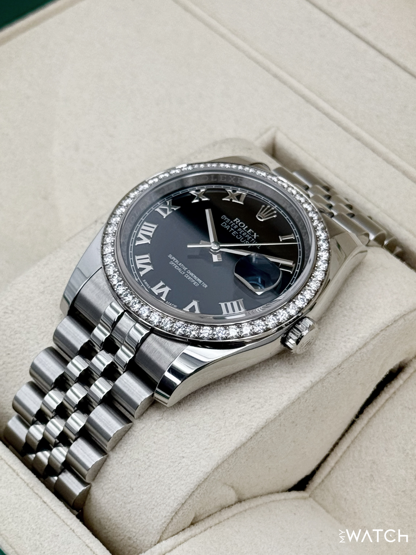 2017 Rolex Datejust 36mm 116244 Stainless Steel Jubilee Black Dial