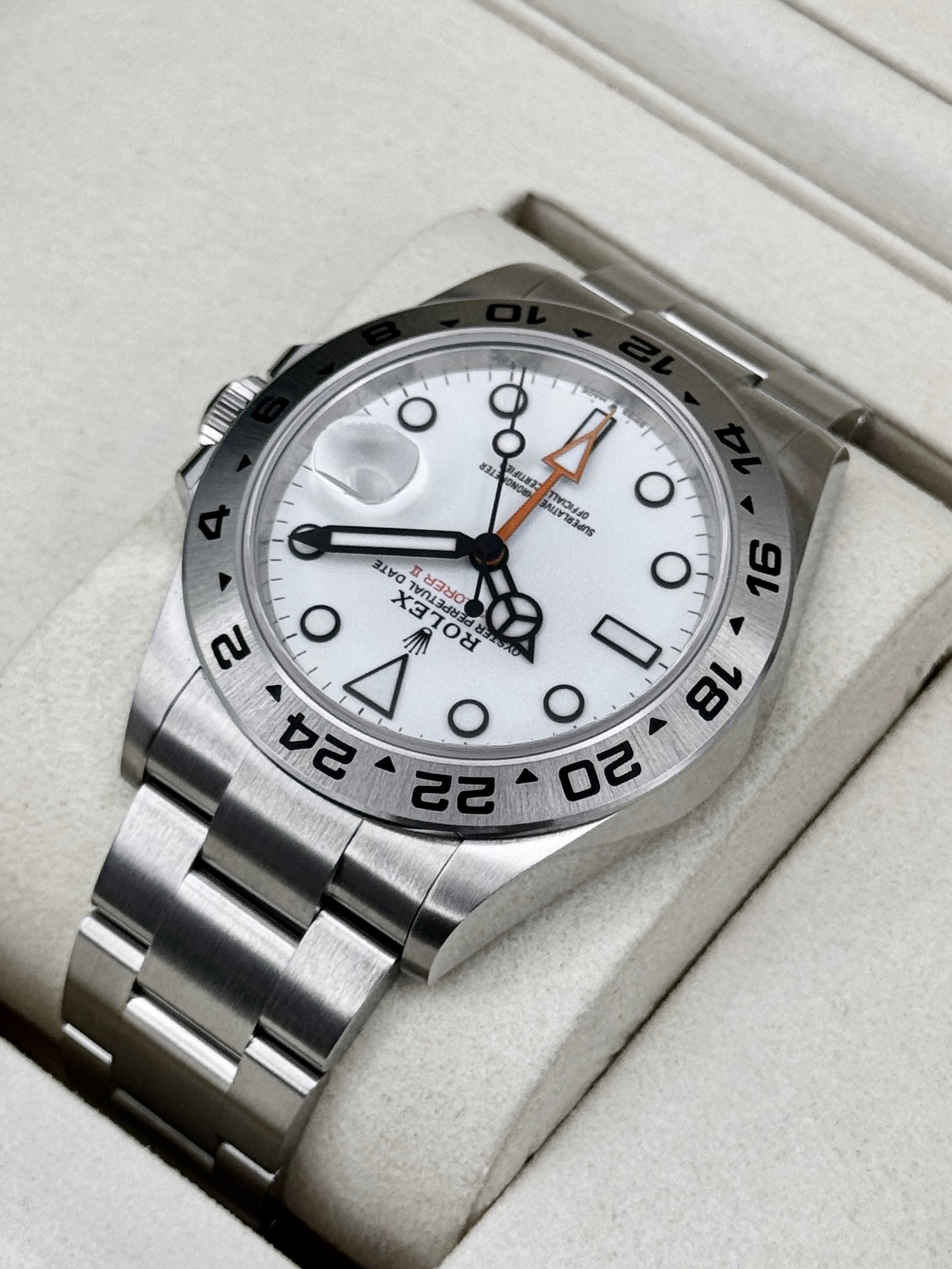 2026 Rolex Explorer II 42mm 226570 Stainless Steel Polar White Dial
