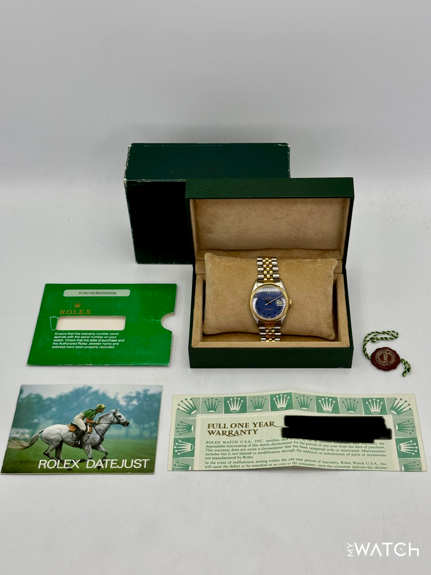 1985 Rolex Datejust 36mm 16013 Two-Tone Jubilee Blue Roman Numeral Dial