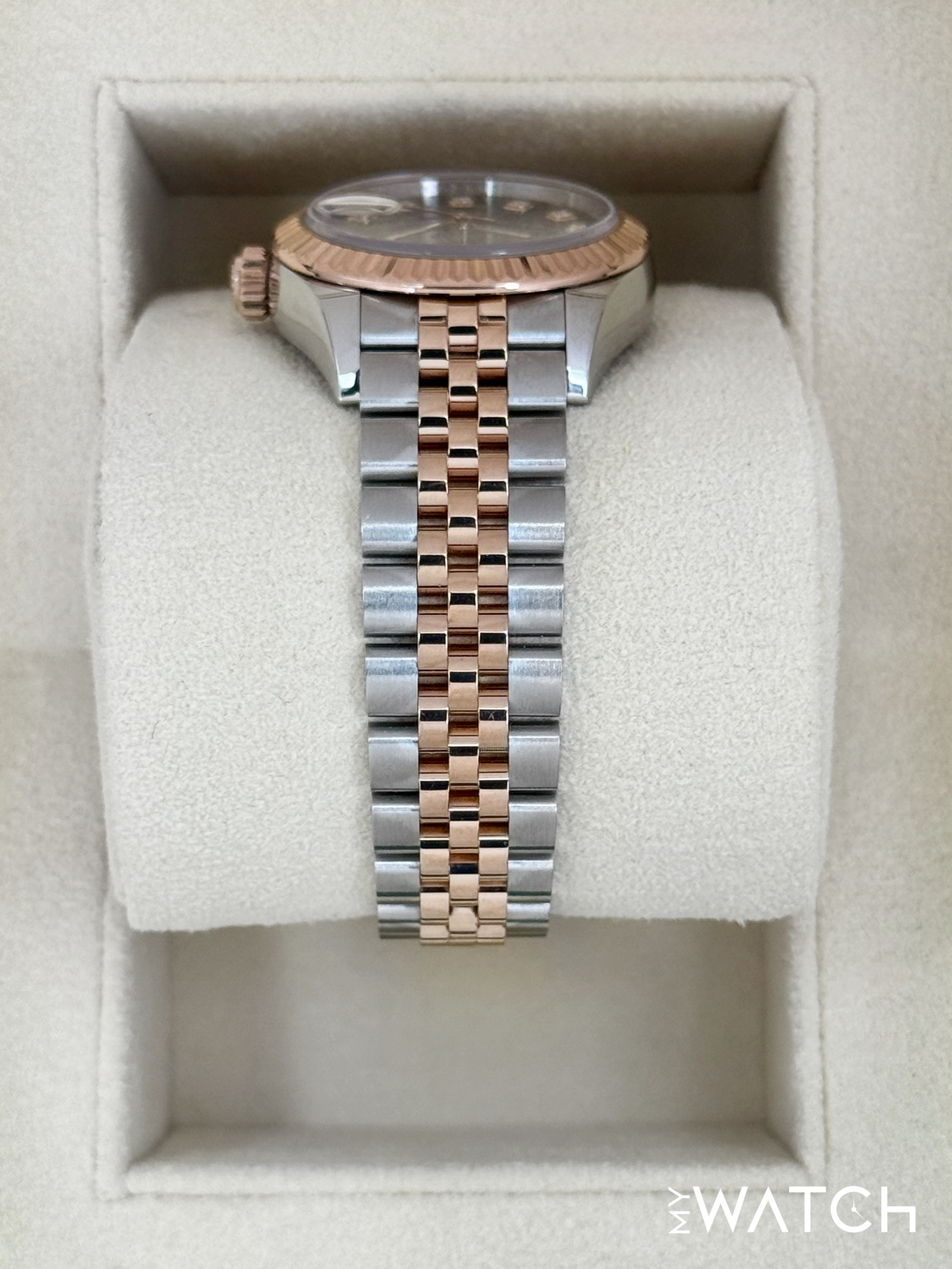 2023 Rolex Ladies Datejust 28mm 279171 Two-Tone Chocolate Diamond Dial