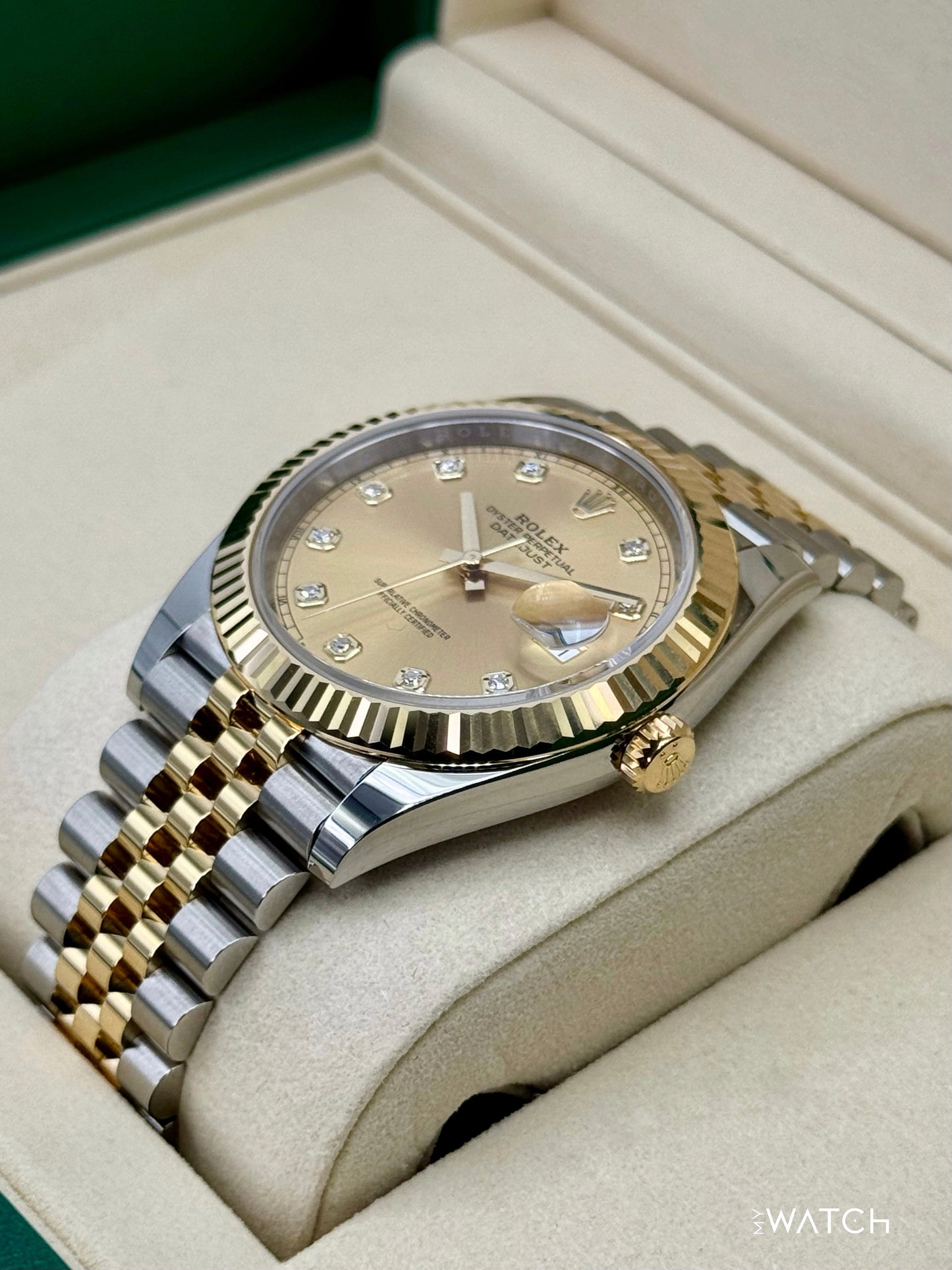 NEW 2025 Rolex Datejust 41mm 126333 Jubilee Champagne Diamond Dial - MyWatchLLC