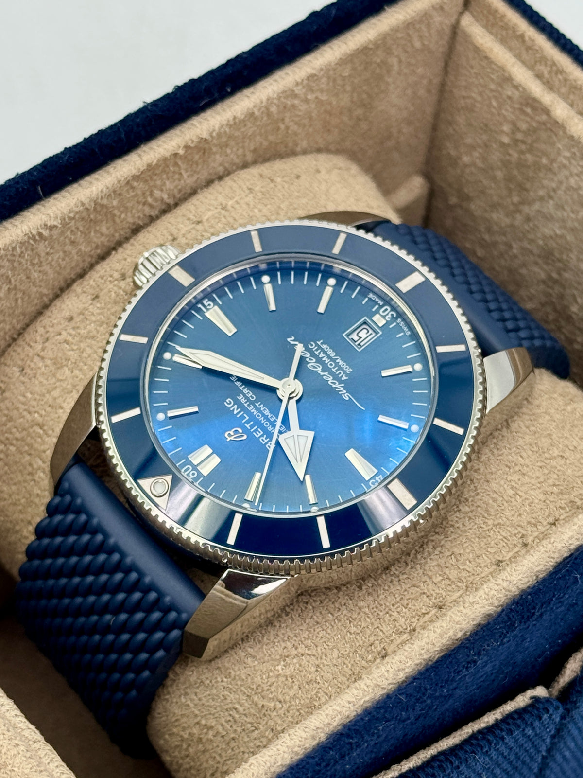 2025 Breitling Superocean Heritage II 46mm AB2020 Stainless Steel Blue Dial