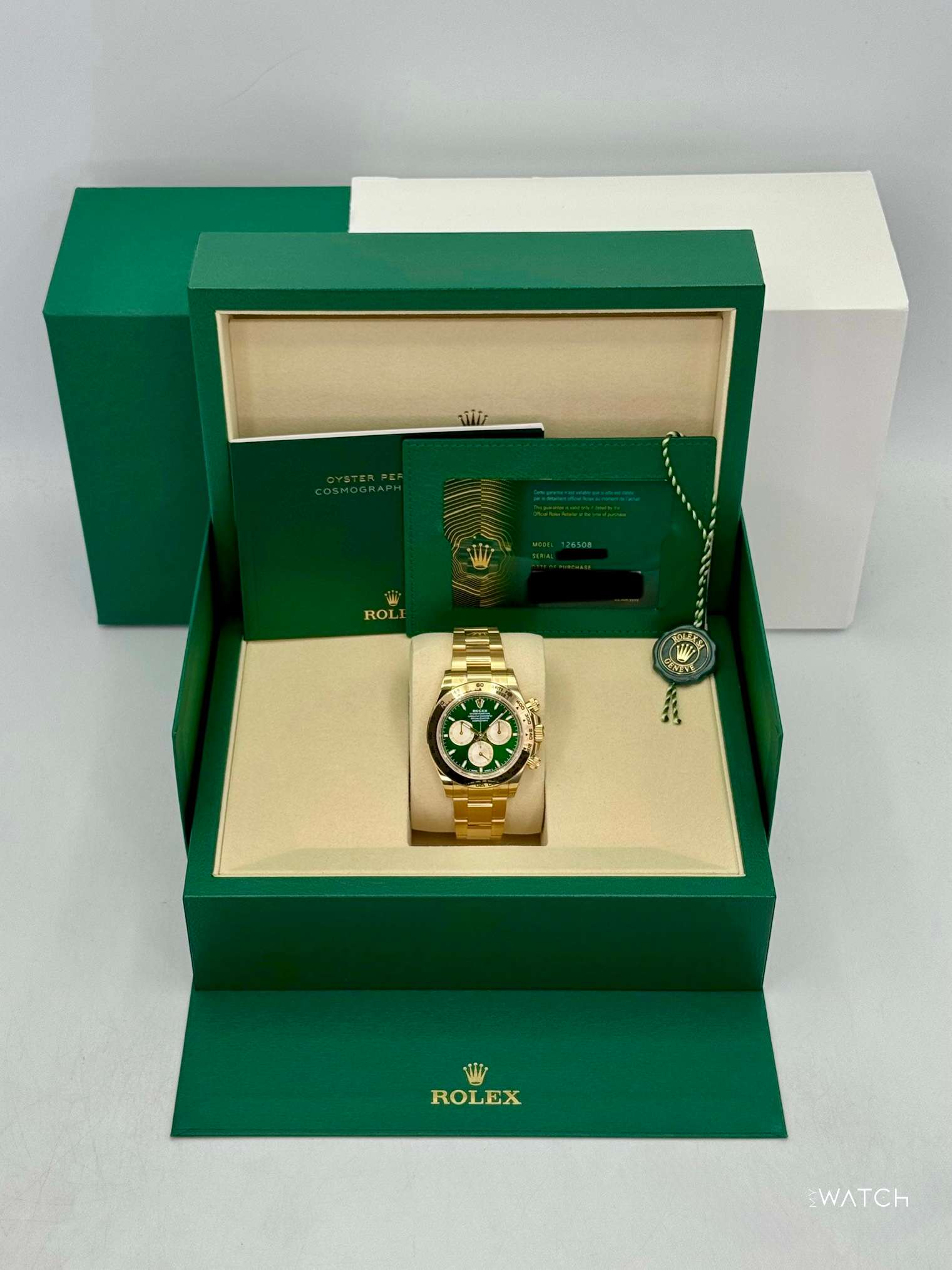 NEW 2025 Rolex Daytona "John Mayer" 40mm 126508 Yellow Gold Green Dial (STICKERED) - MyWatchLLC