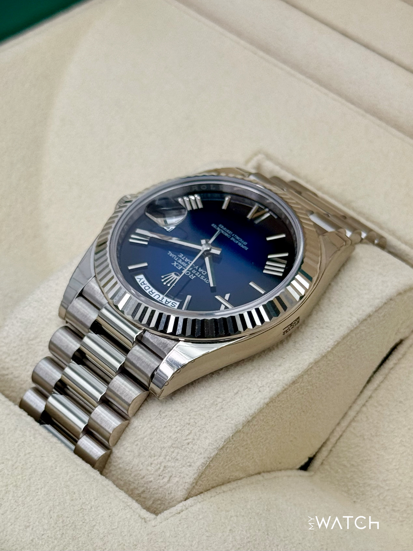 2025 Rolex Day-Date 40mm 228239 Presidential Blue Ombre Dial