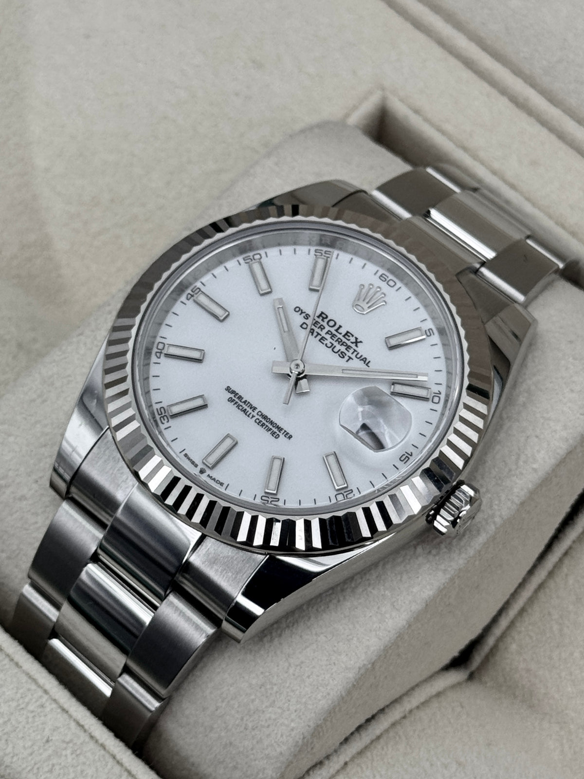 2022 Rolex Datejust 41mm 126334 Stainless Steel Oyster White Dial