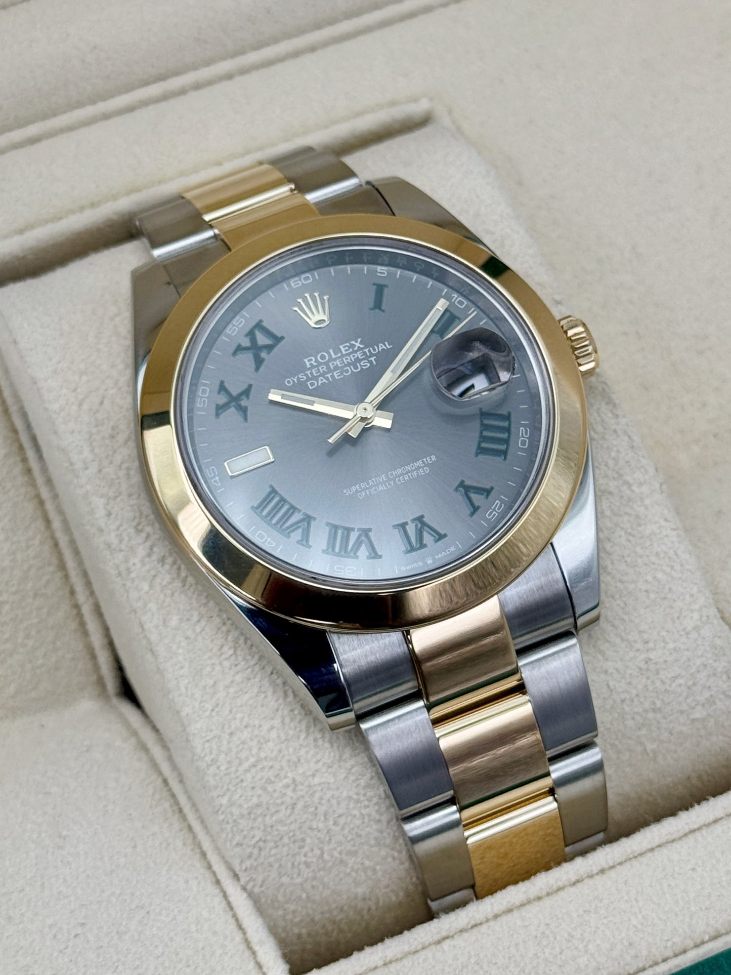 2021 Rolex Datejust 41mm 126303 Two-Tone Oyster Wimbledon Dial