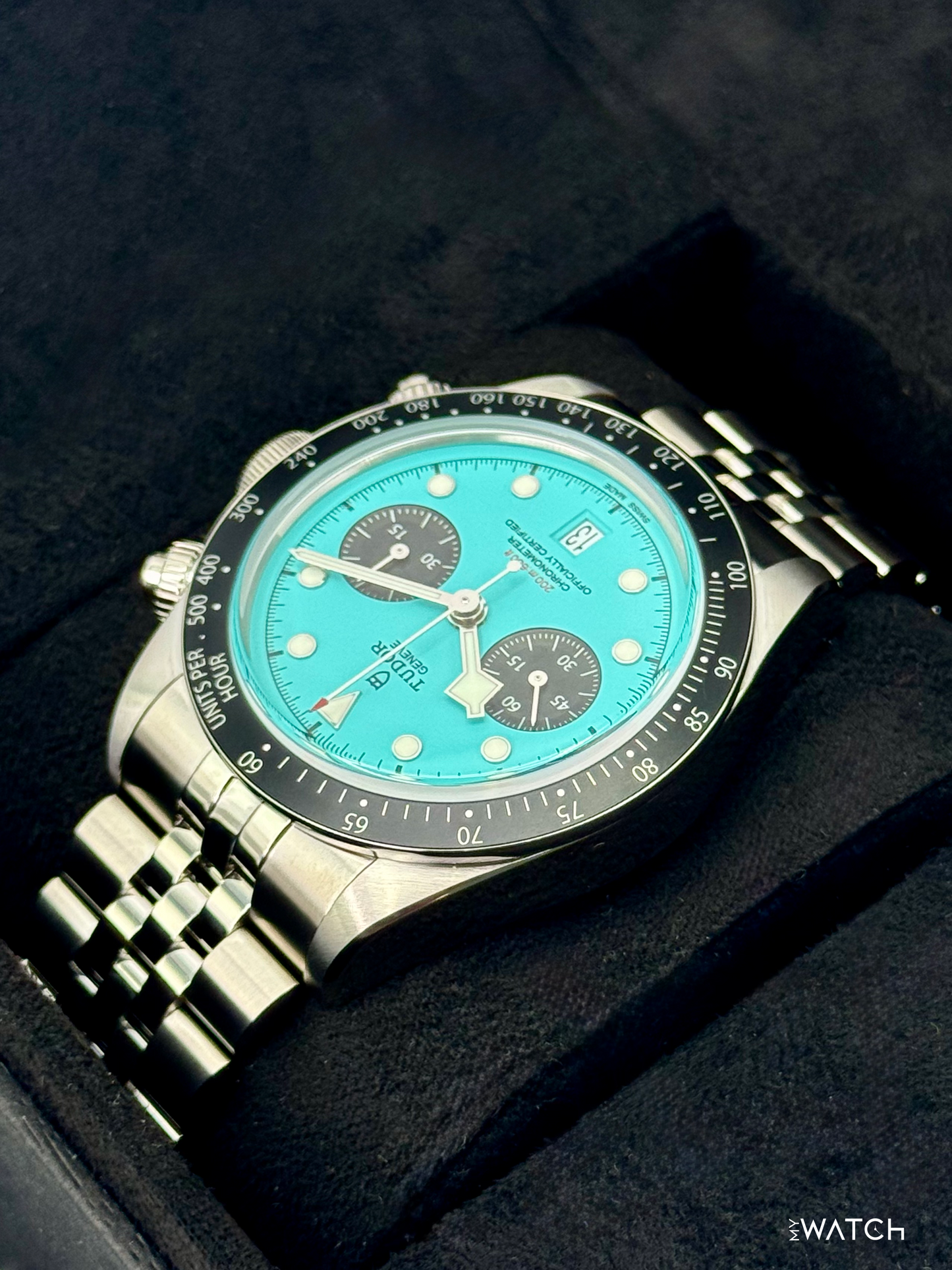 NEW 2026 Tudor Black Bay Chrono 41mm 79360N Flamingo Blue Dial - MyWatchLLC