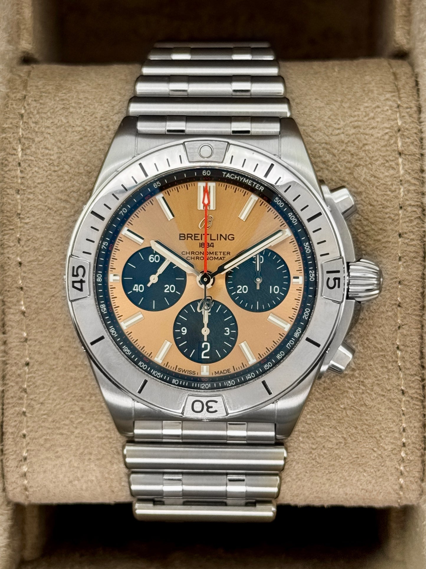 Breitling Chronometer B01 Chronograph 42mm AB01341 Stainless Steel Bronze Dial