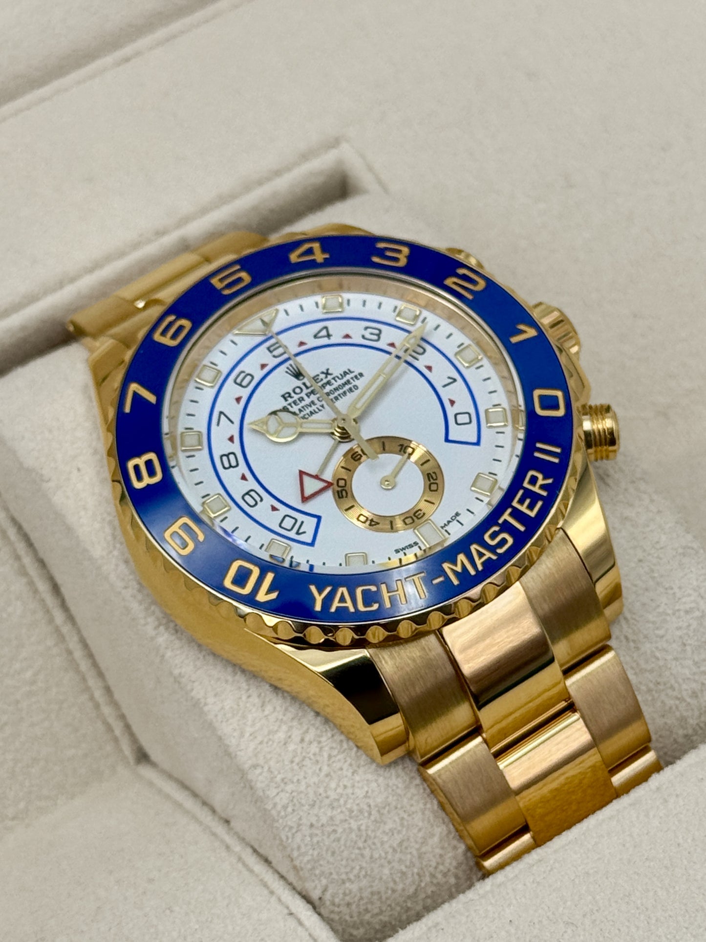 2022 Rolex Yacht-Master II 44mm 116688 18K Yellow Gold White Dial