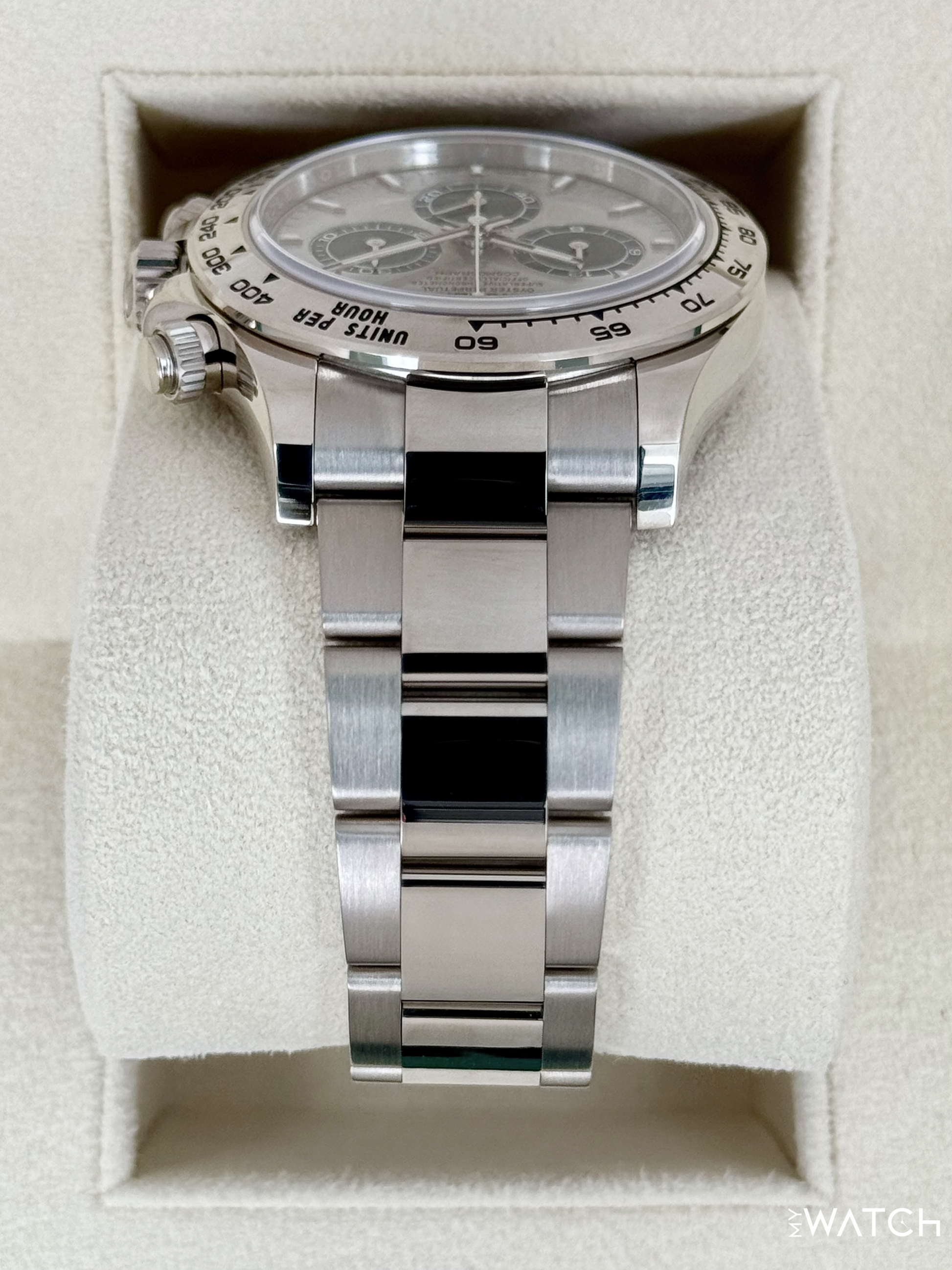 2025 Rolex Daytona 40mm 126509 White Gold Silver Ghost Dial - MyWatchLLC