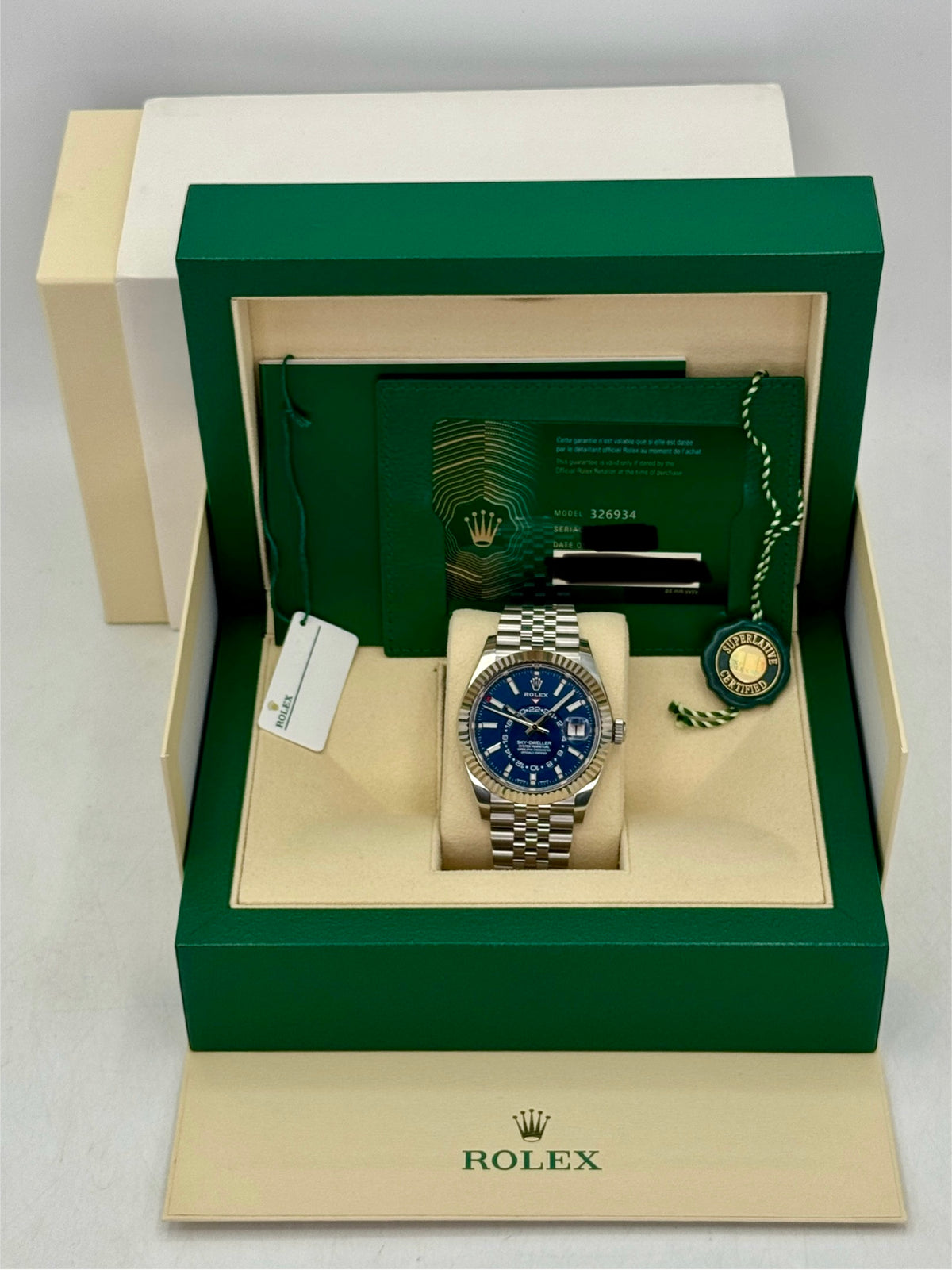 2023 Rolex Sky-Dweller 42mm 326934 Stainless Steel Jubilee Blue Dial