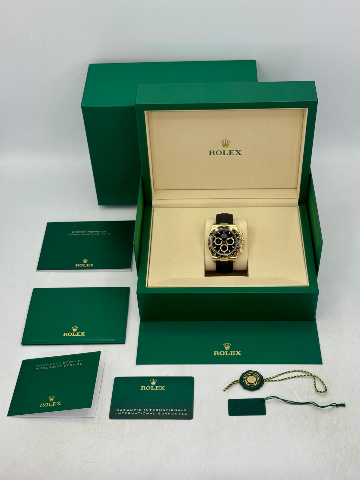 NEW 2026 Rolex Daytona 40mm 126518LN Yellow Gold Oysterflex Black Dial (NEW STYLE CARD)
