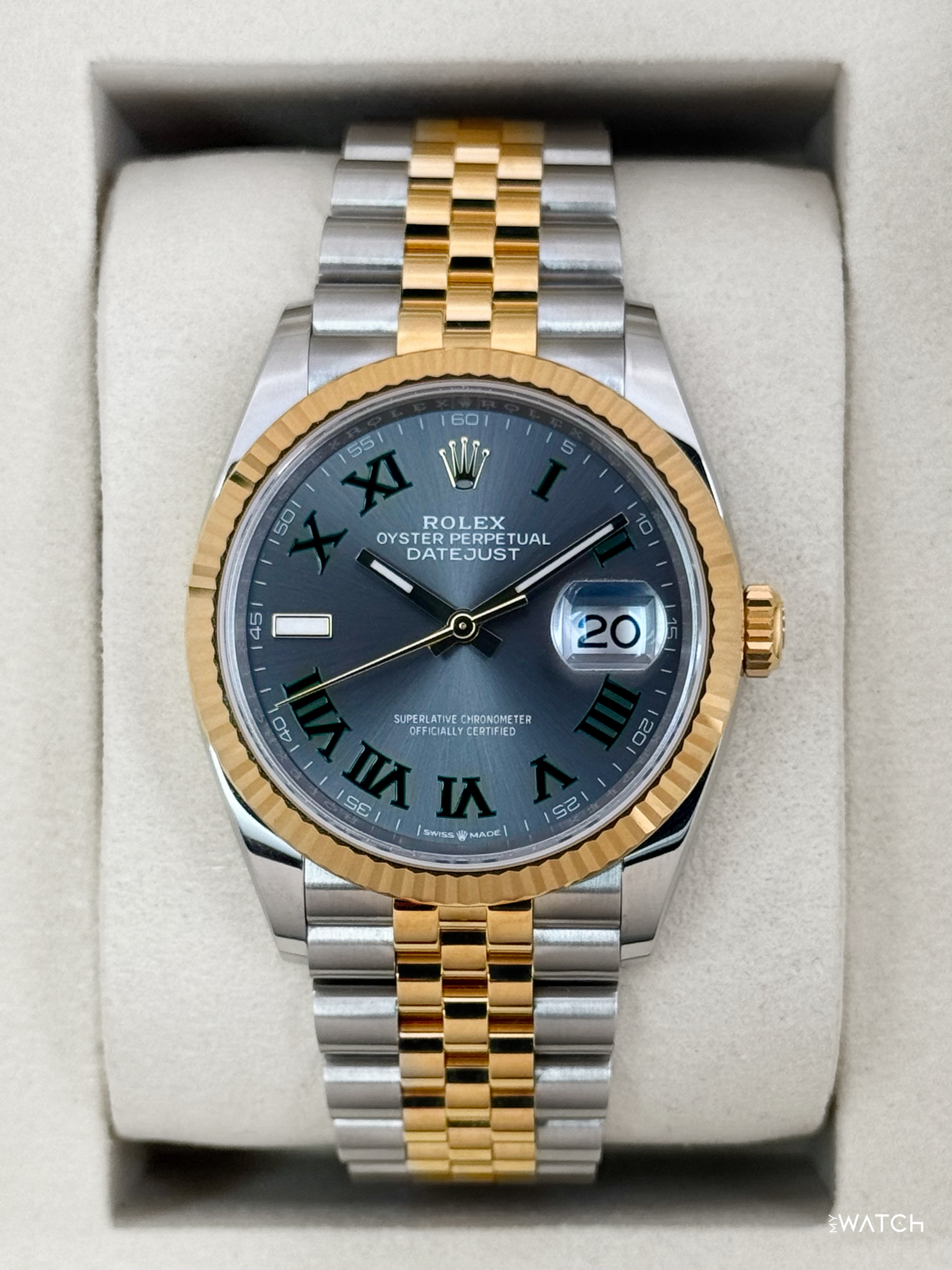NEW 2026 Rolex Datejust 36mm 126233 Two-Tone Jubilee Wimbledon Dial - MyWatchLLC
