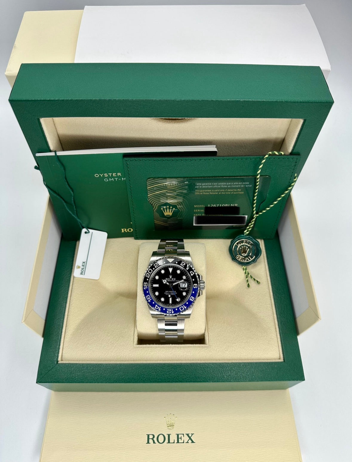 NEW 2023 Rolex GMT-Master II Batman 40mm 126710BLNR Oyster Black Dial - MyWatchLLC