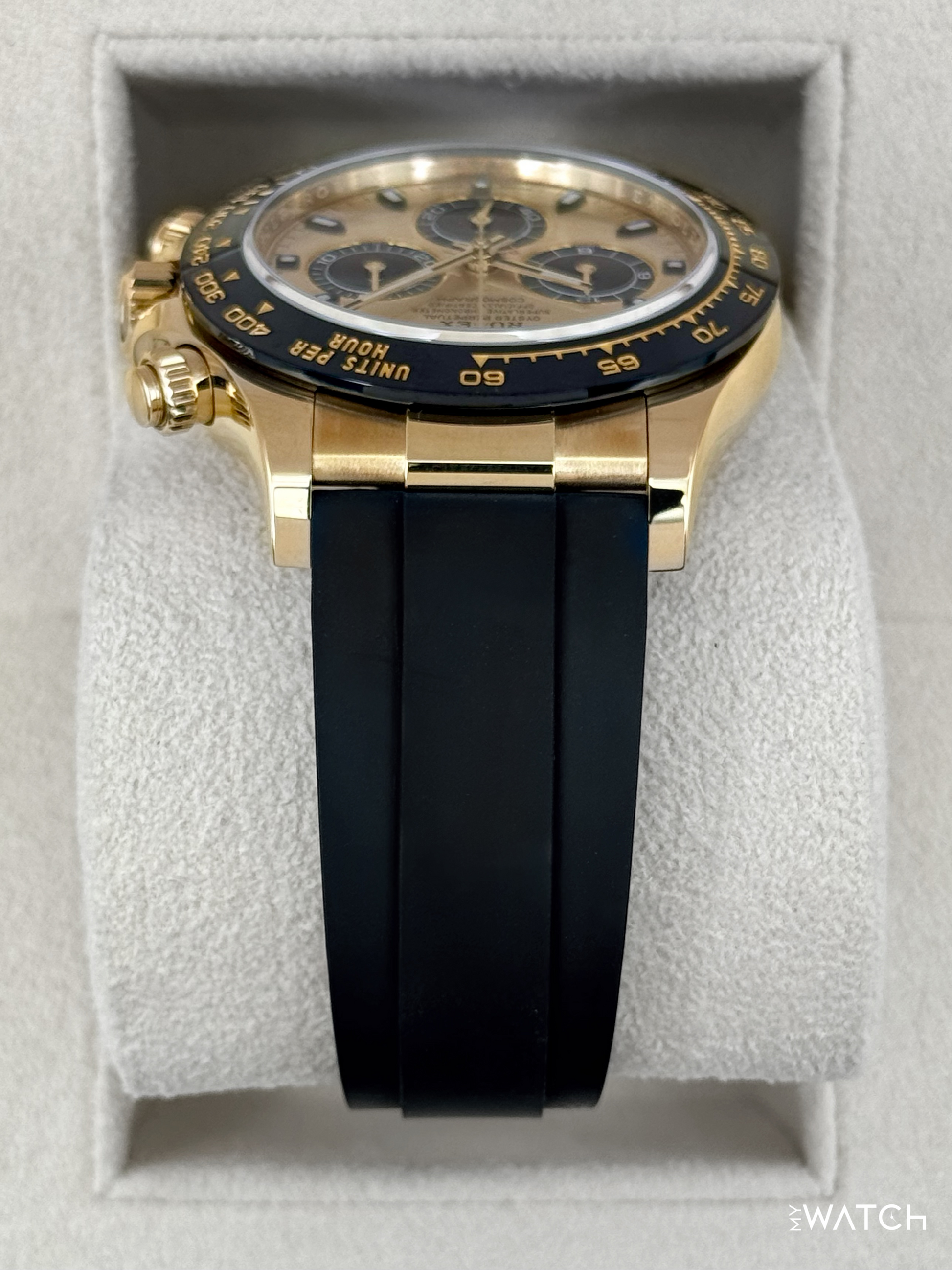 2023 Rolex Daytona 40mm 116518LN 18K Yellow Gold Oysterflex Champagne Dial - MyWatchLLC