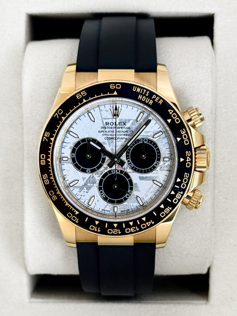 2025 Rolex Daytona 40mm 126518LN Yellow Gold Oysterflex Meteorite Dial