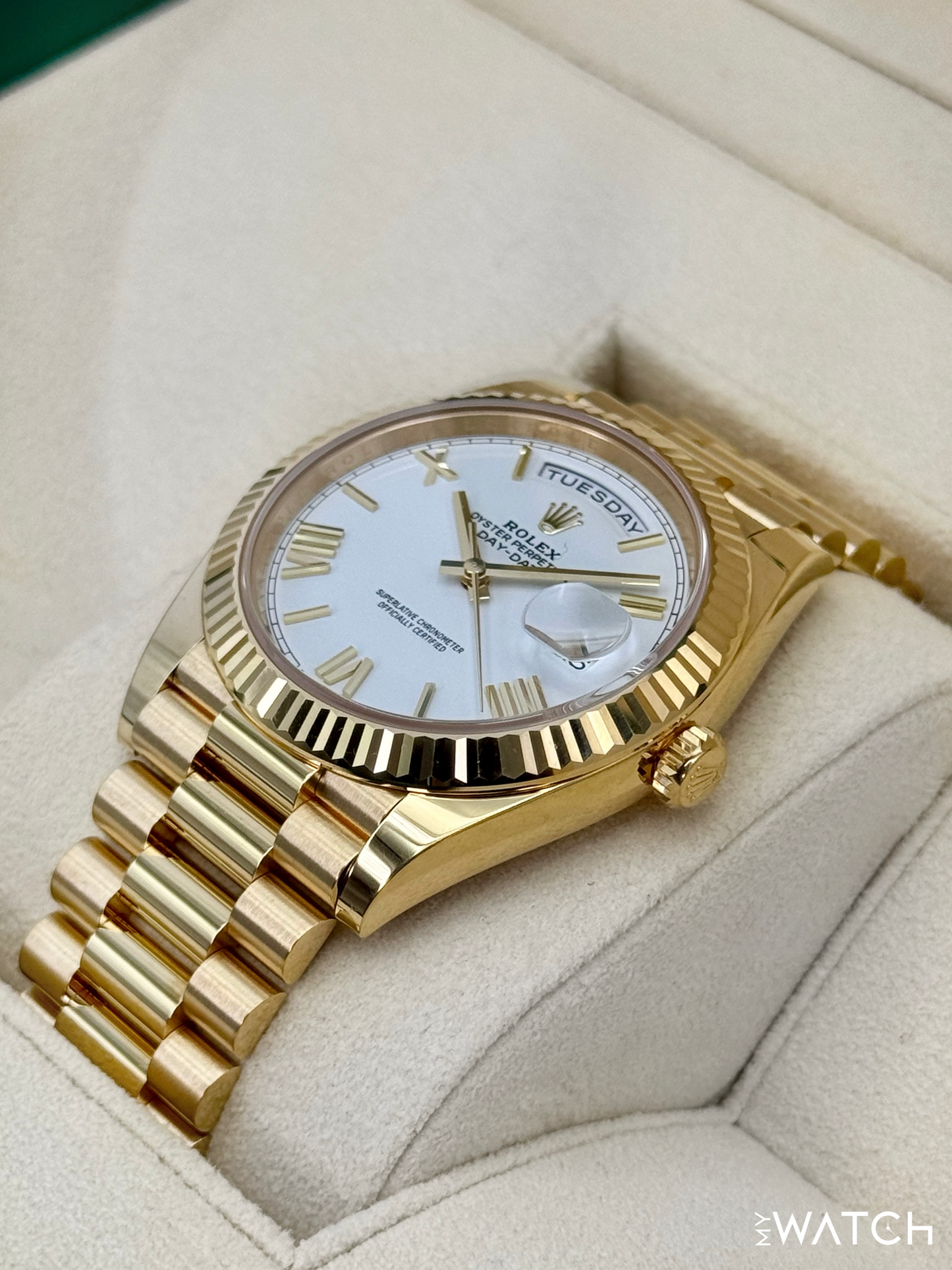 2024 Rolex Day-Date 40mm 228238 Presidential White Dial
