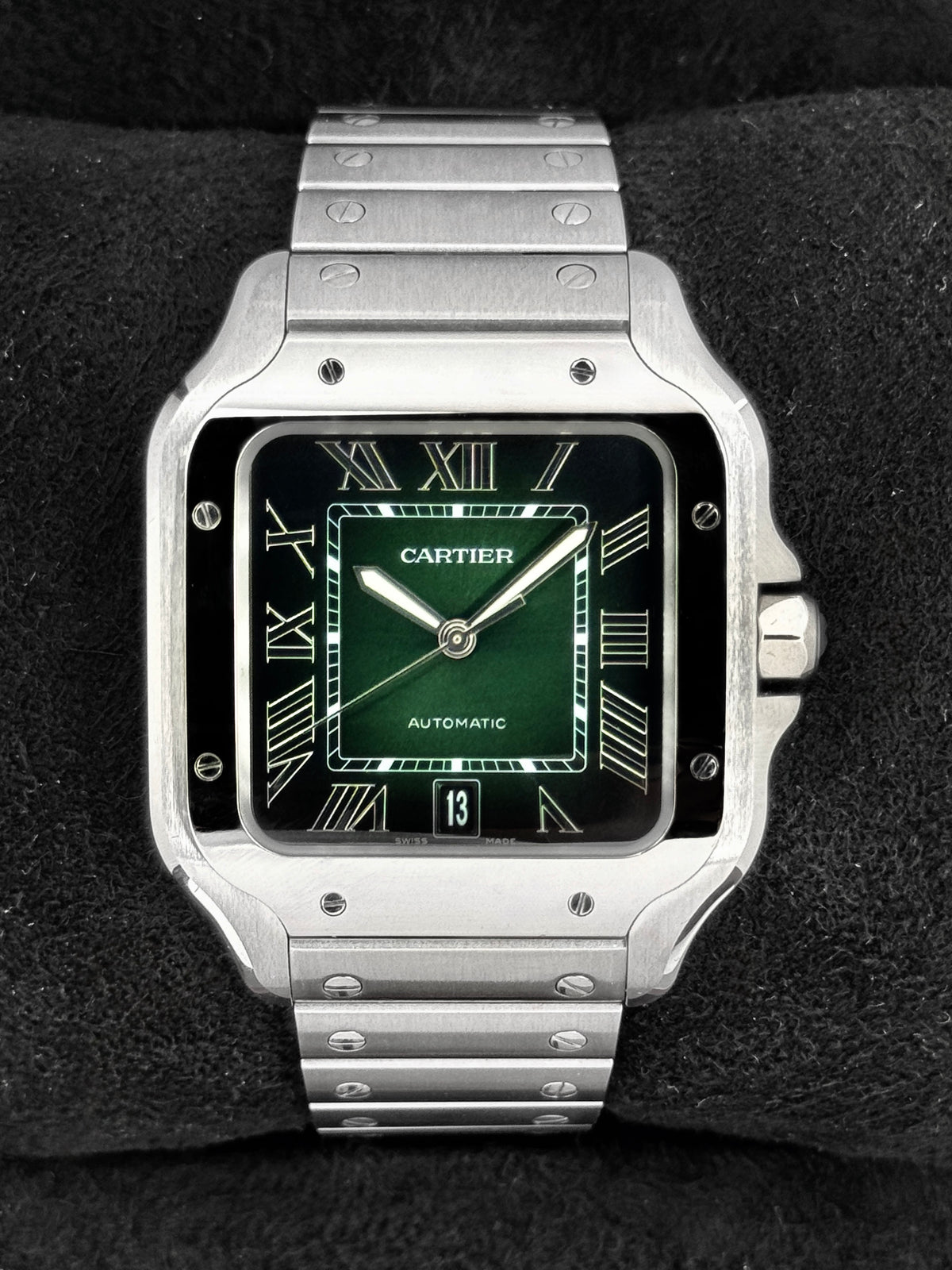 NEW 2026 Cartier Santos De Cartier 39mm WSSA0062 Stainless Steel Green Dial