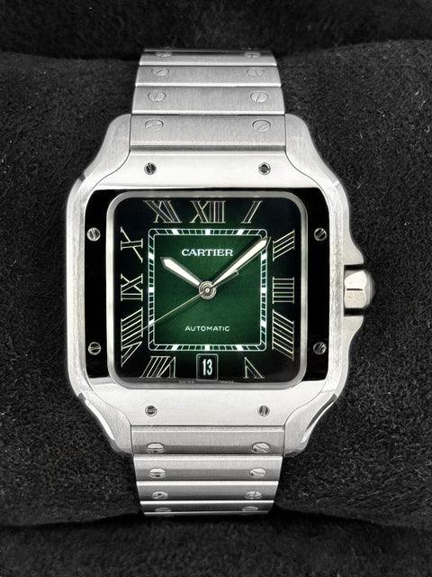 NEW 2026 Cartier Santos De Cartier 39mm WSSA0062 Stainless Steel Green Dial