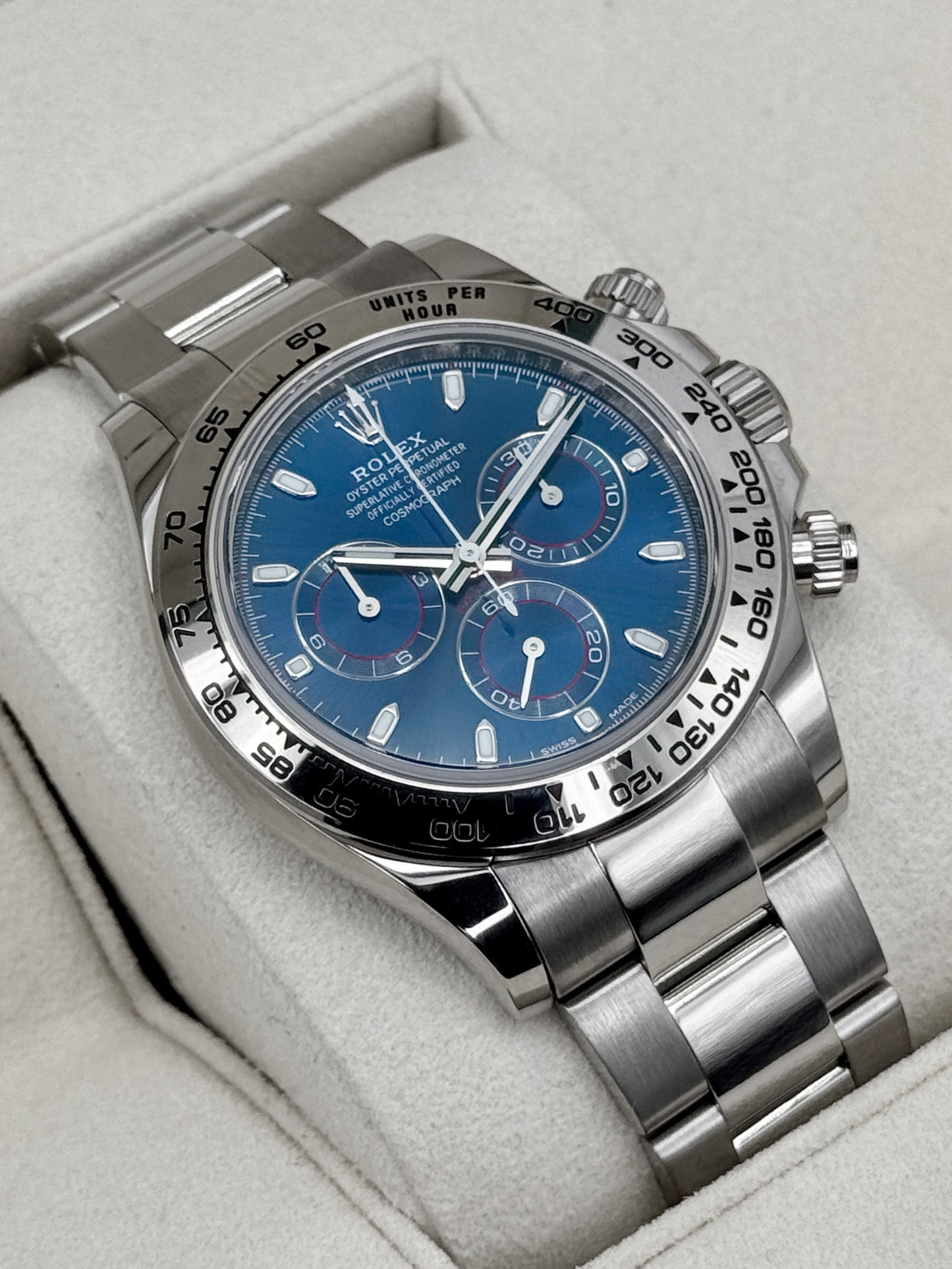 2021 Rolex Daytona 40mm 116509 White Gold Blue Dial
