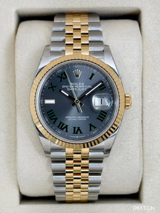 NEW 2026 Rolex Datejust 36mm 126233 Two-Tone Jubilee Wimbledon Dial (STICKERED) - MyWatchLLC