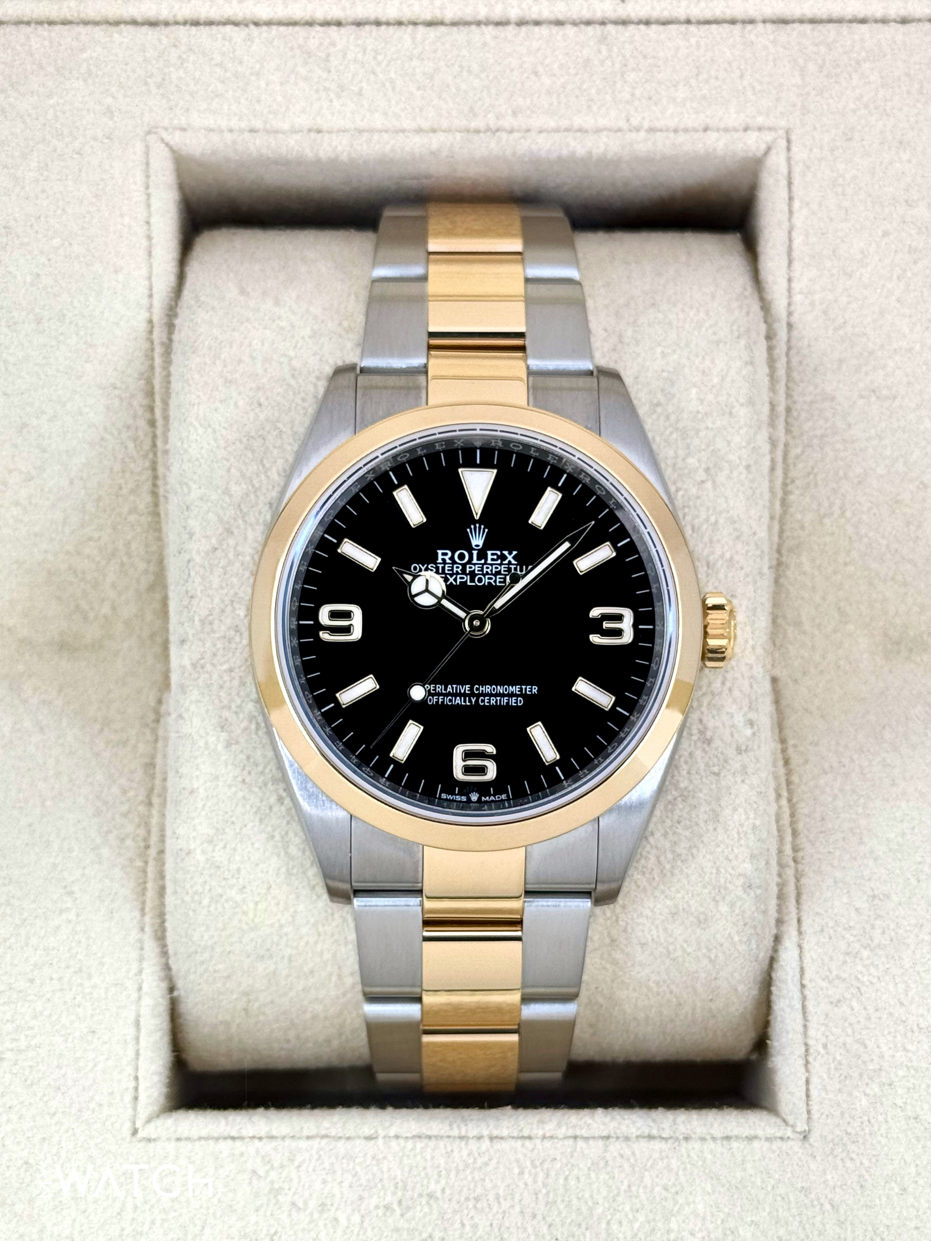 2021 Rolex Explorer 36mm 124273 Two-Tone Black Dial