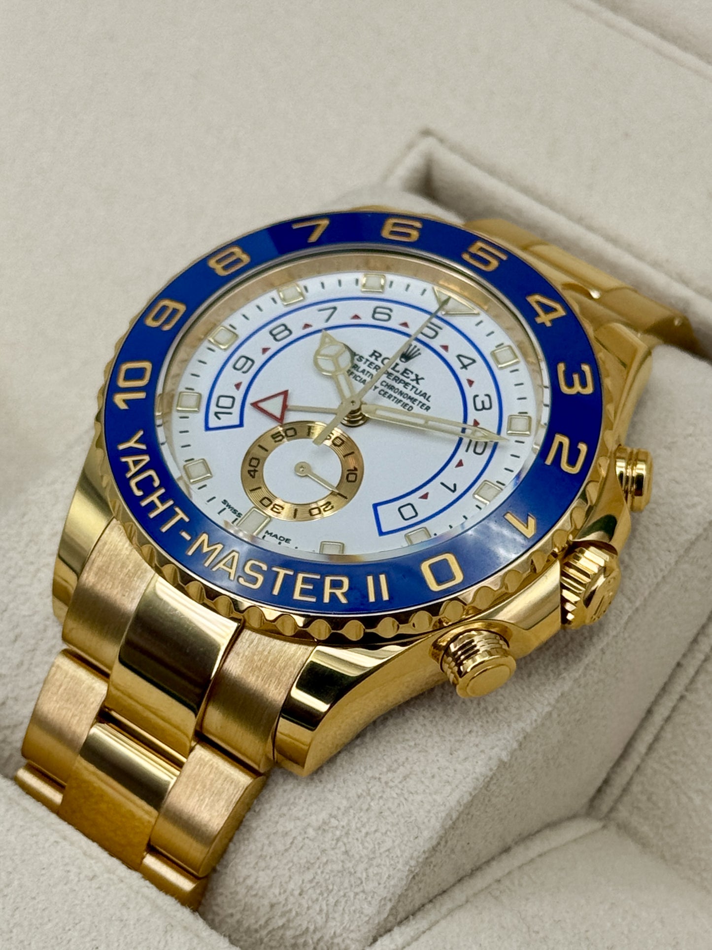 2022 Rolex Yacht-Master II 44mm 116688 18K Yellow Gold White Dial