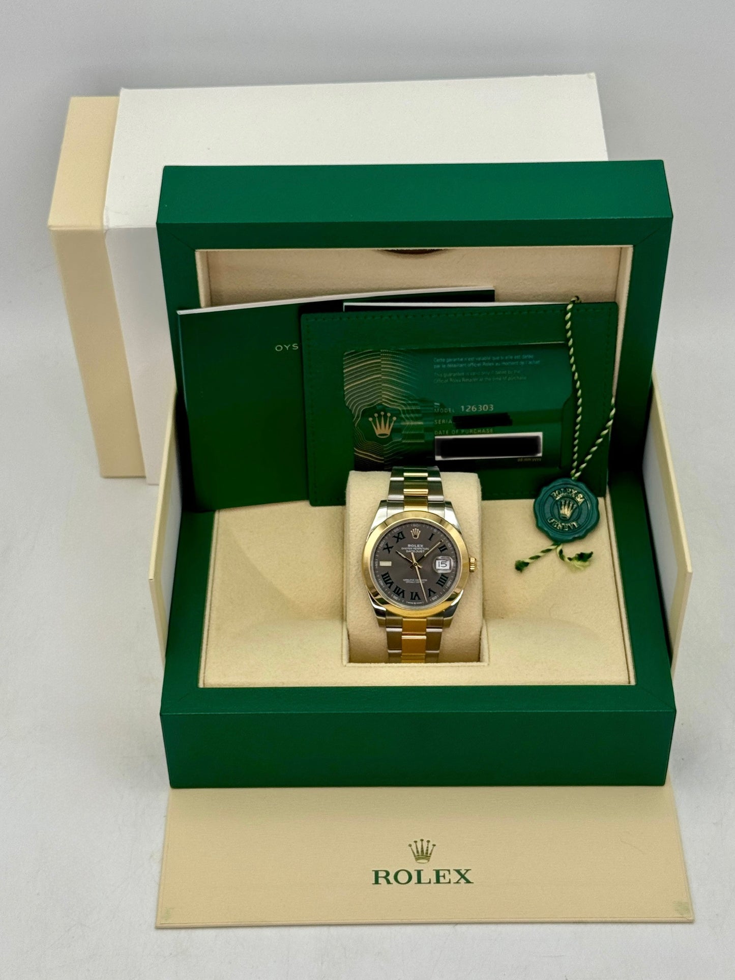 2021 Rolex Datejust 41mm 126303 Two-Tone Oyster Wimbledon Dial