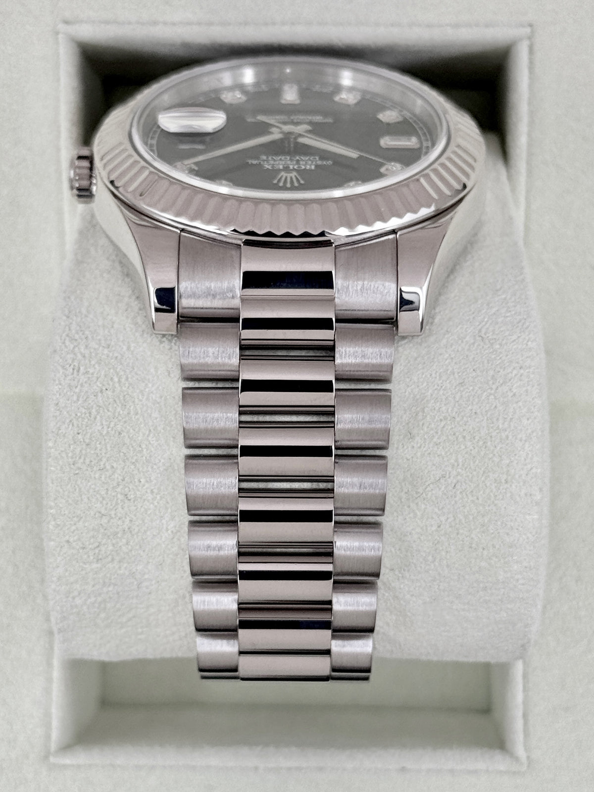 2011 Rolex Day-Date II 41mm 218239 White Gold Presidential Black Diamond Dial (CPO)
