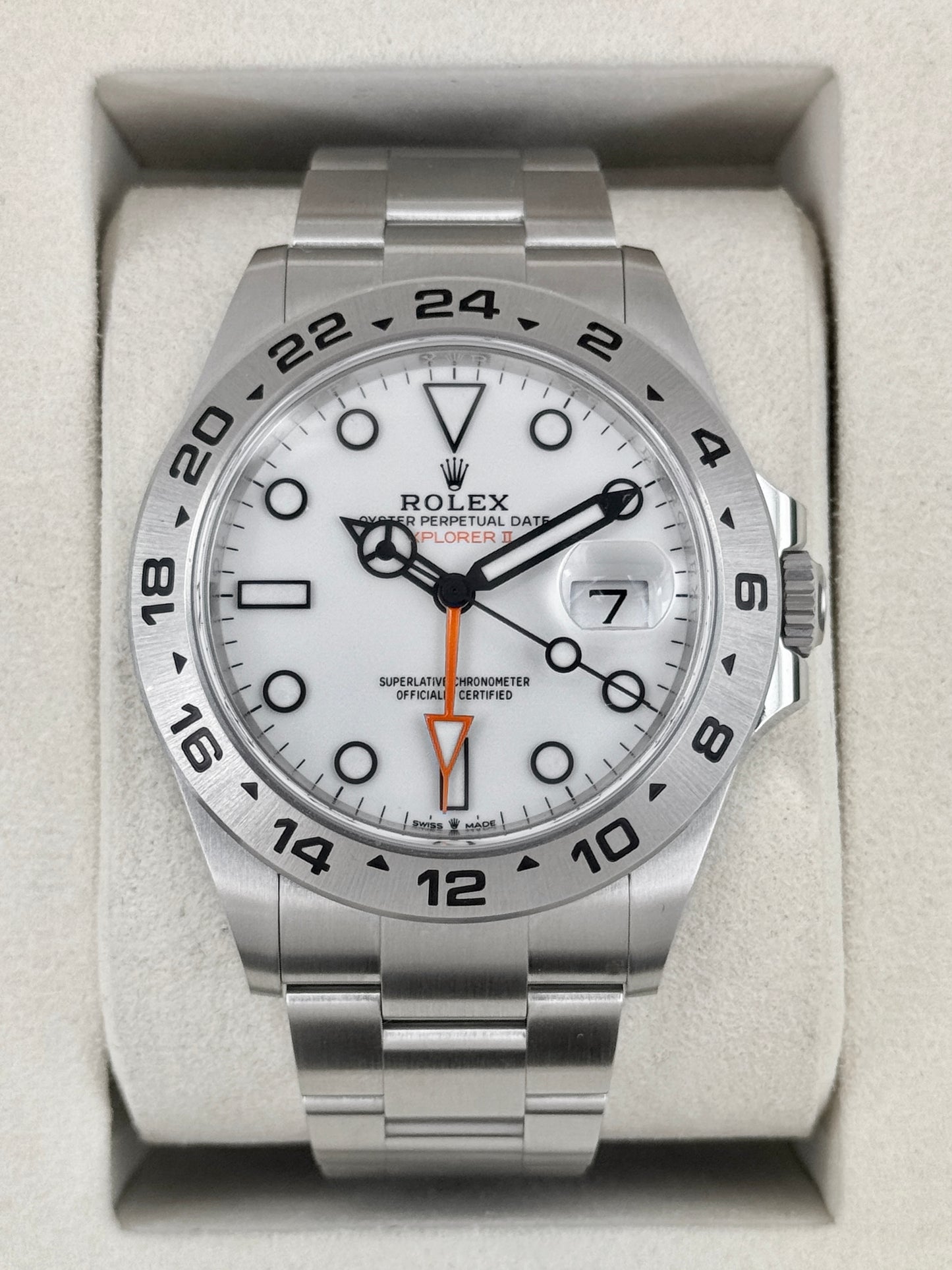 2026 Rolex Explorer II 42mm 226570 Stainless Steel Polar White Dial