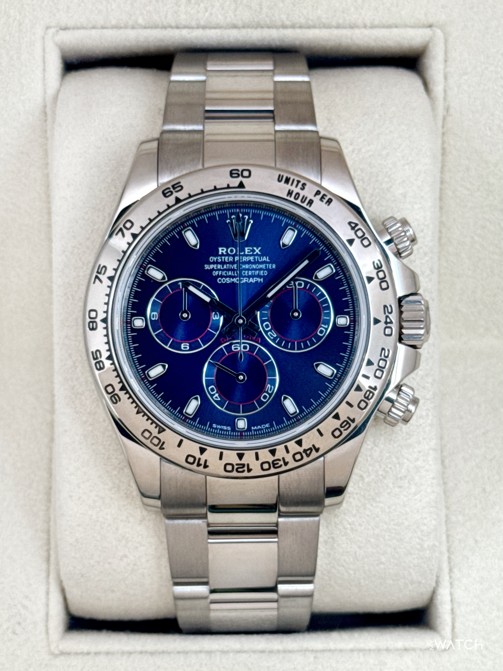 2019 Rolex Daytona 40mm 116509 White Gold Blue Dial - MyWatchLLC
