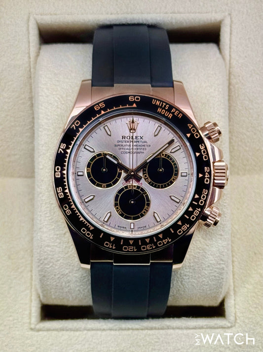 NEW 2025 Rolex Daytona 40mm 126515LN Rose Gold Oysterflex Sundust Dial