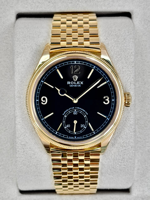 NEW 2026 Rolex 1908 39mm 52508 Yellow Gold Settimo Bracelet Black Dial